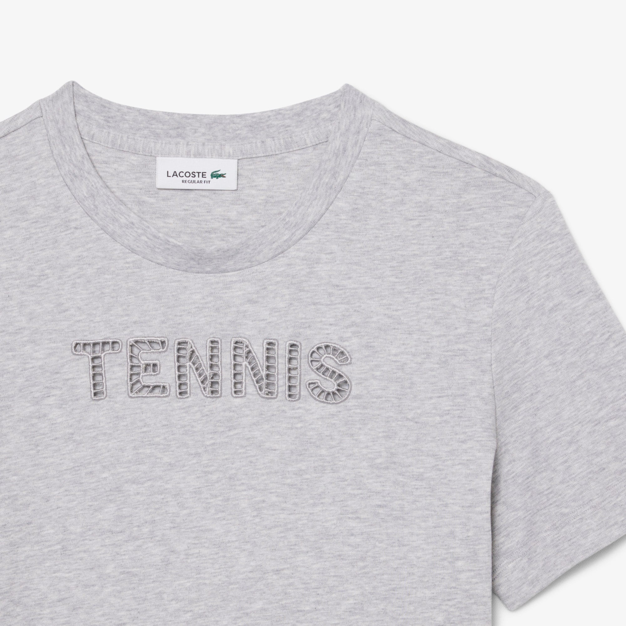 Tennis Embroidery T-Shirt - Grey Chine