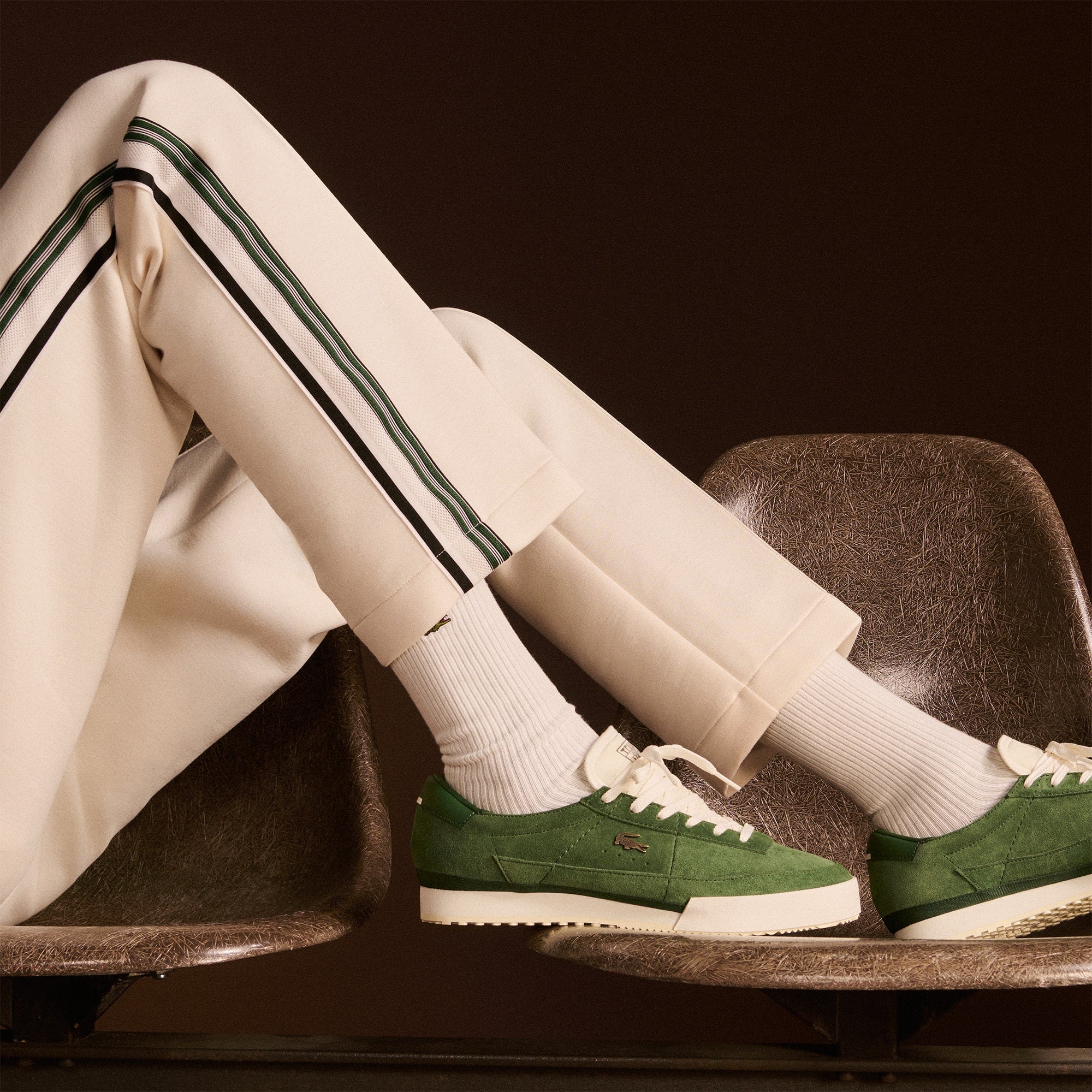Men's Aura Suede Sneakers - DK GRN/OFF WHT