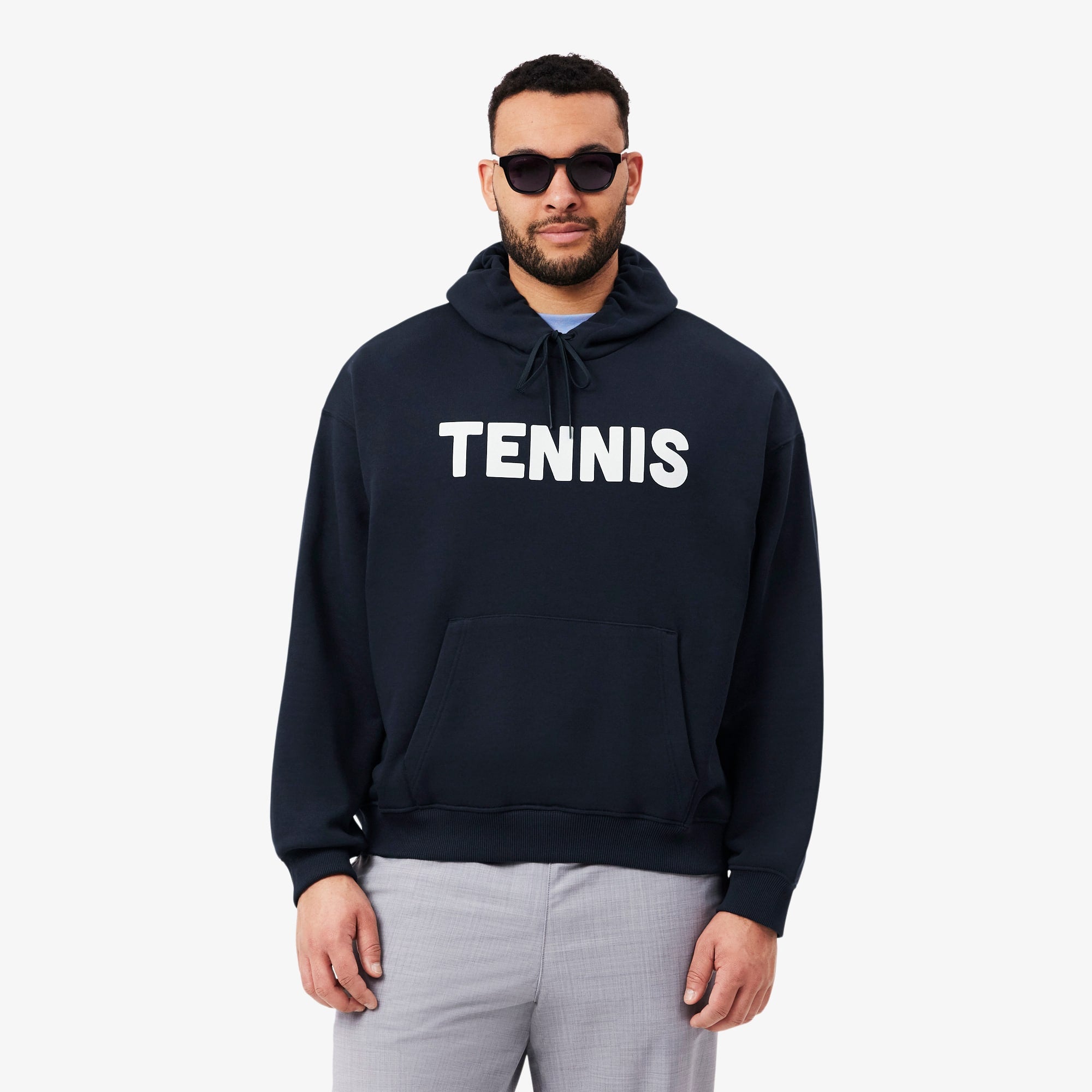 Tennis Print Hoodie - Black