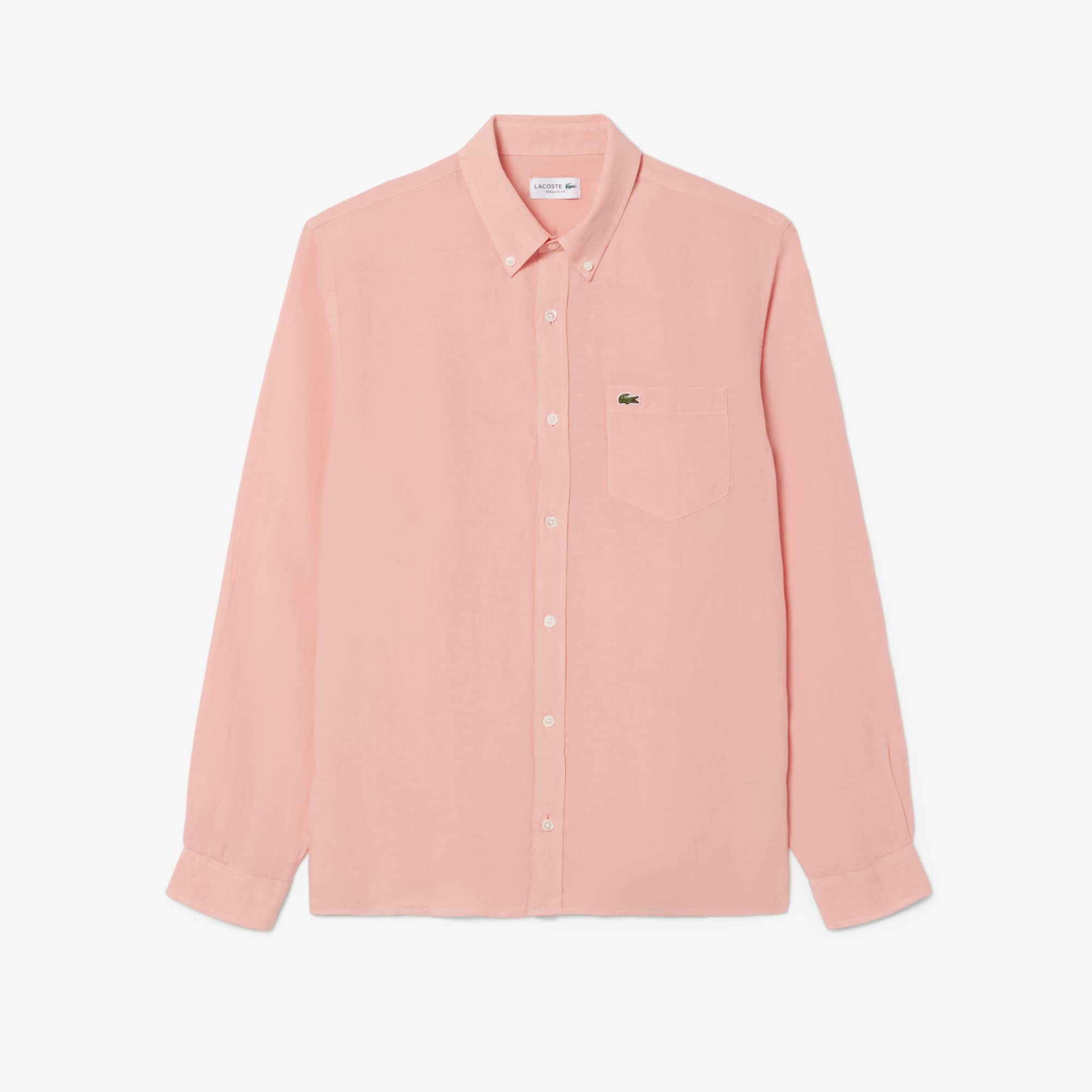 Men's Regular Fit Linen Shirt - Rose