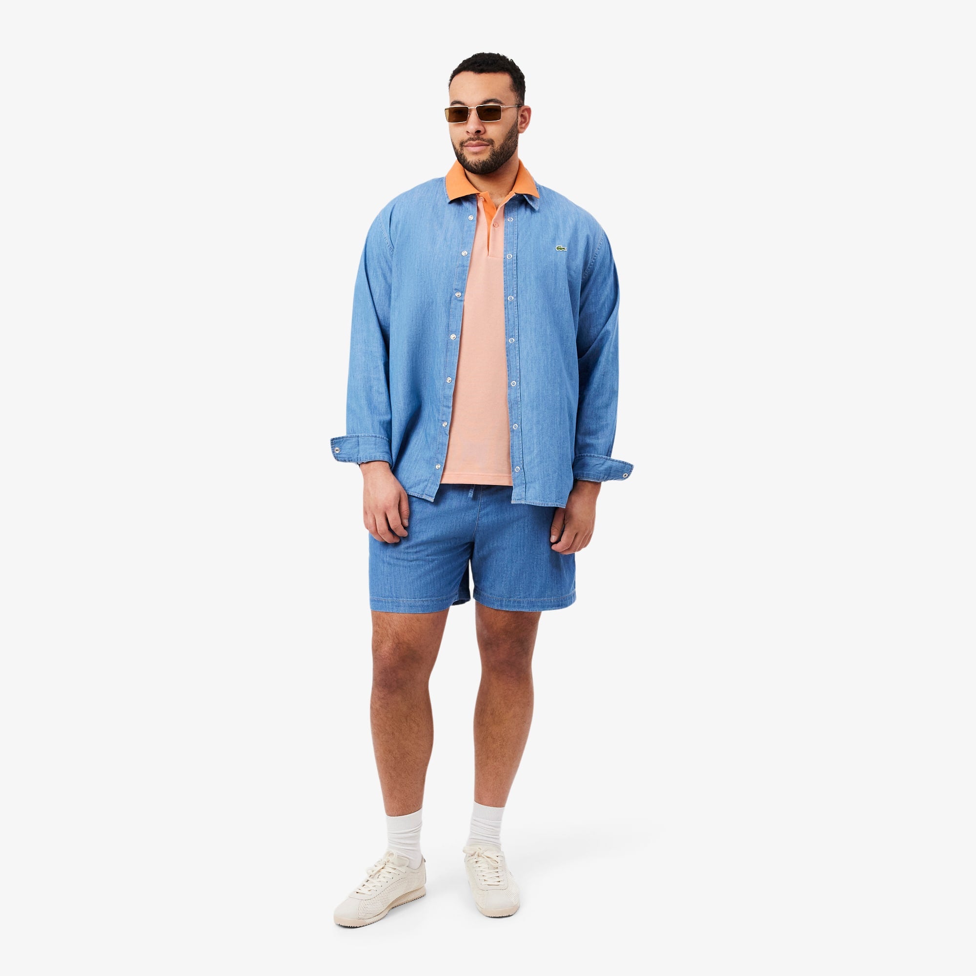 Classic Fit Contrast Rib Polo - Rose / Orange