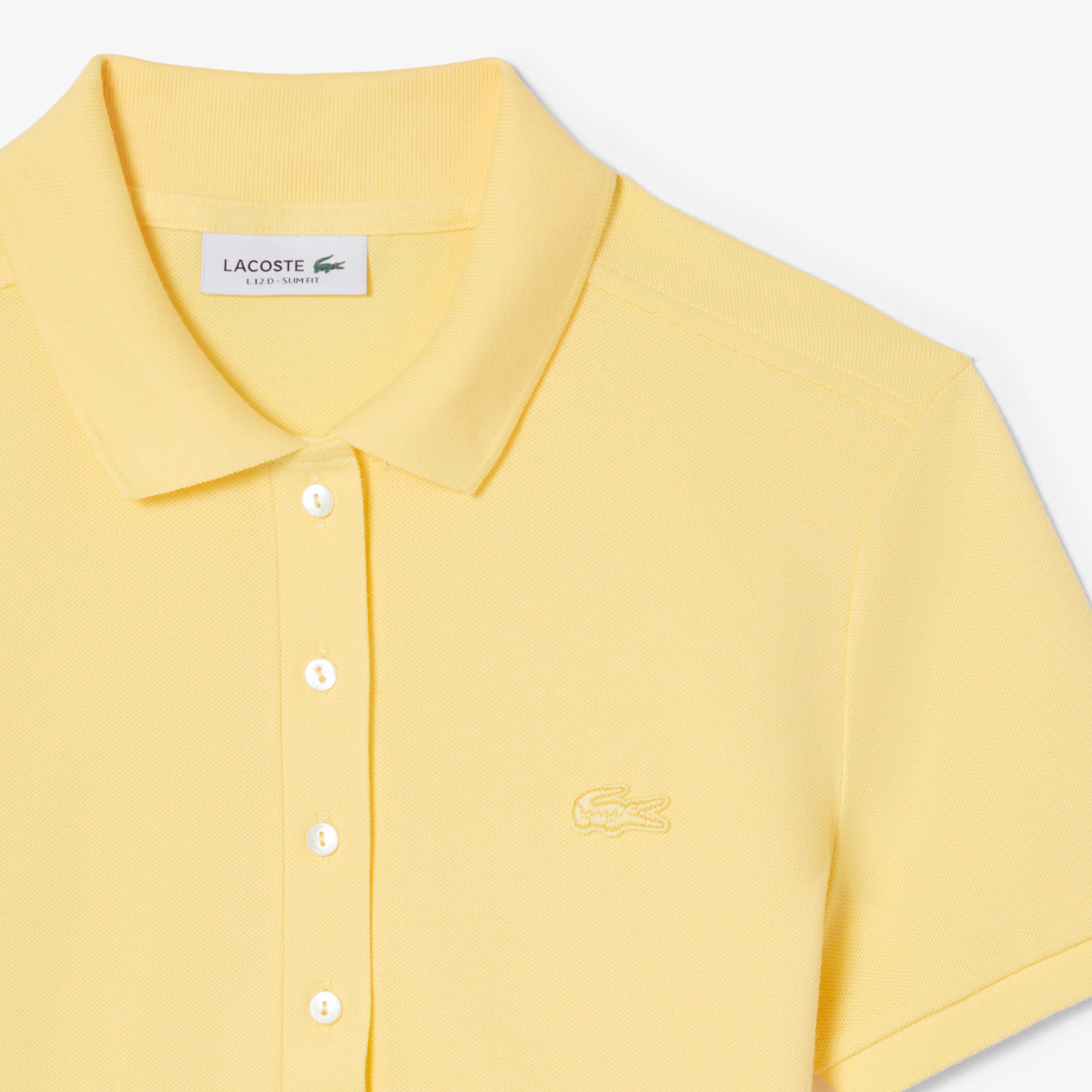 Women's L.12.D Slim Fit Stretch Mini Piqué Polo - Pastel yellow