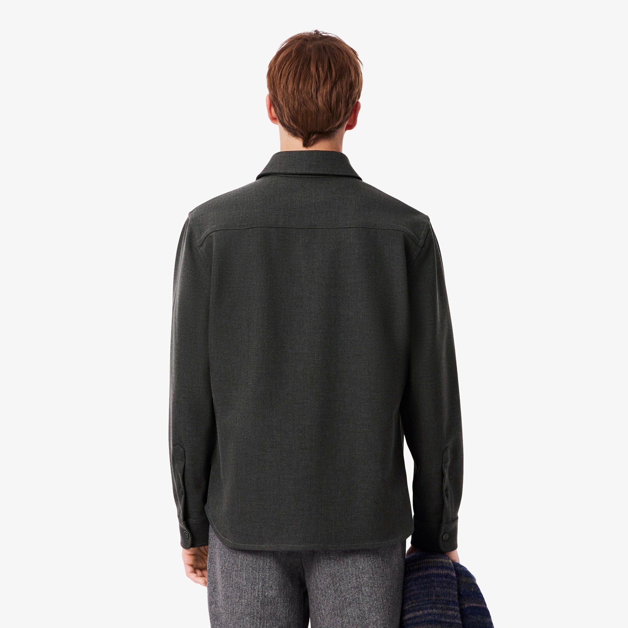Men's Oversized Double Face Overshirt - Grey pitch