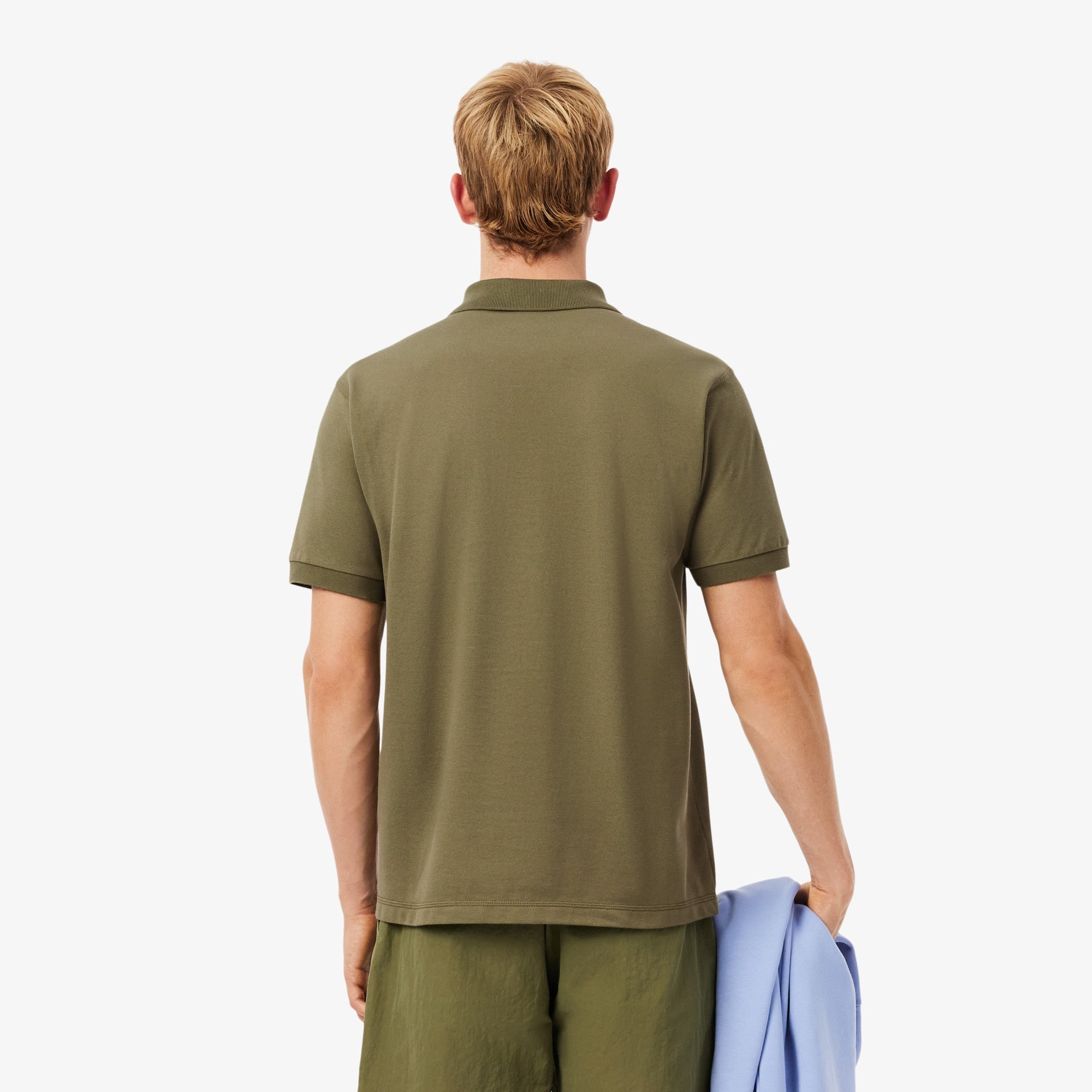 Men's Classic Fit Embroidered Motif Piqué Polo - Khaki Green