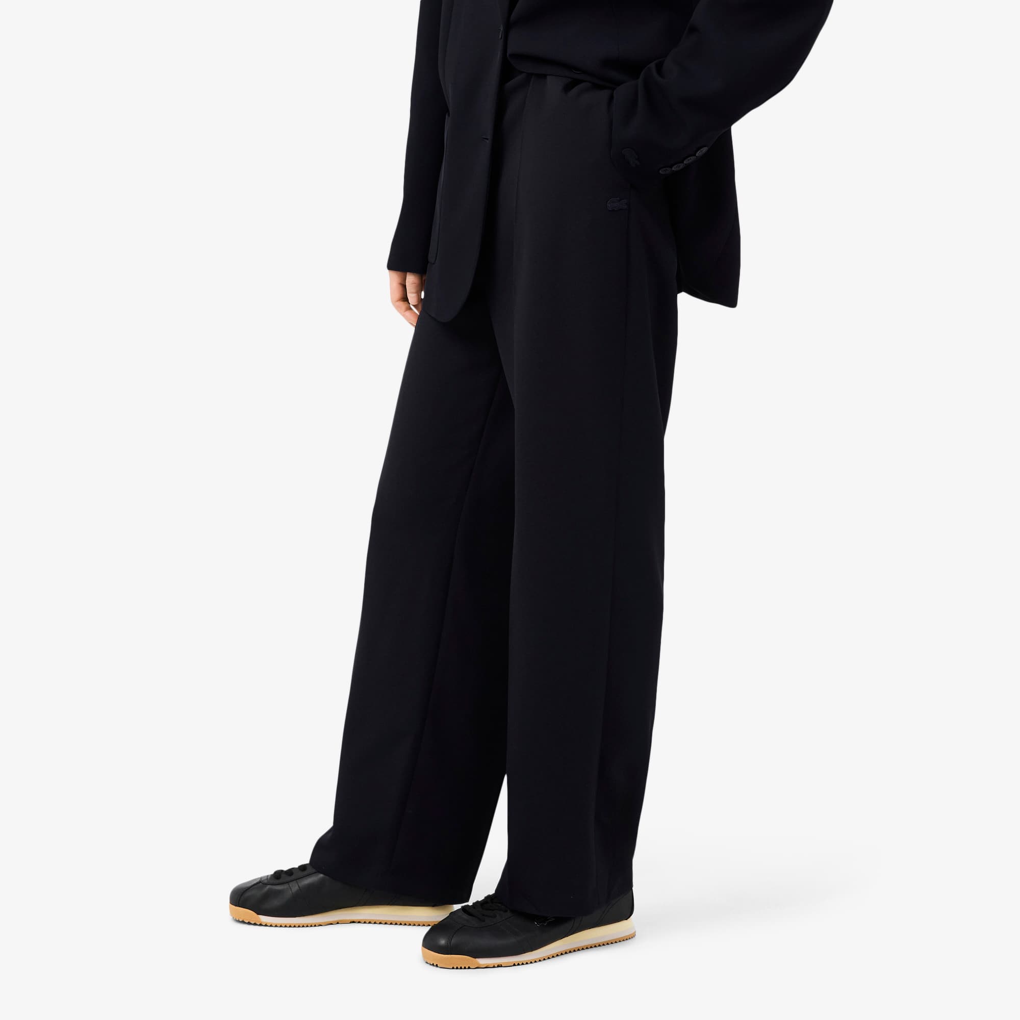 Oversized Fluid Piqué Suit Pants - Abysm blue