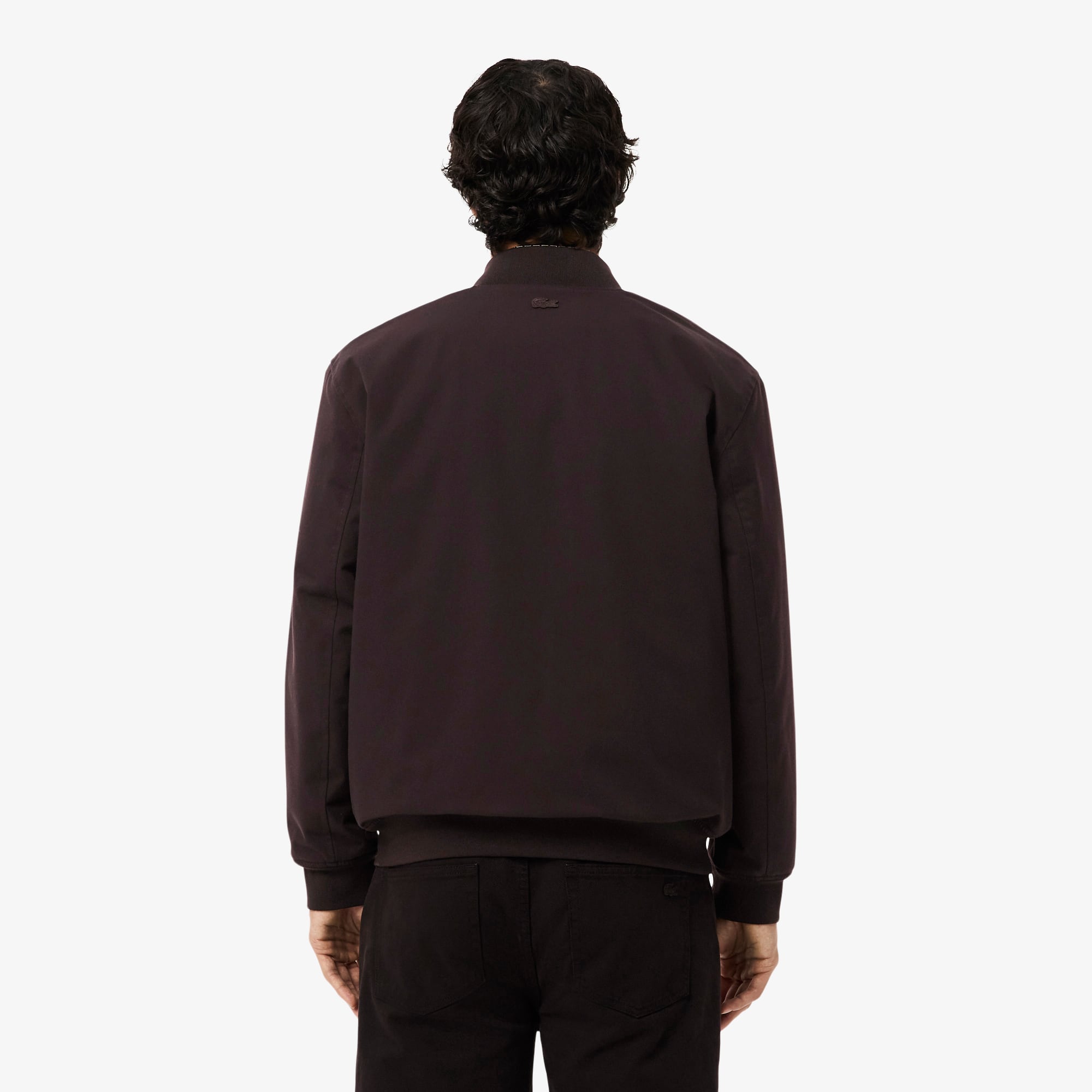 Retro Badge Water-Repellent Bomber Jacket - Brown