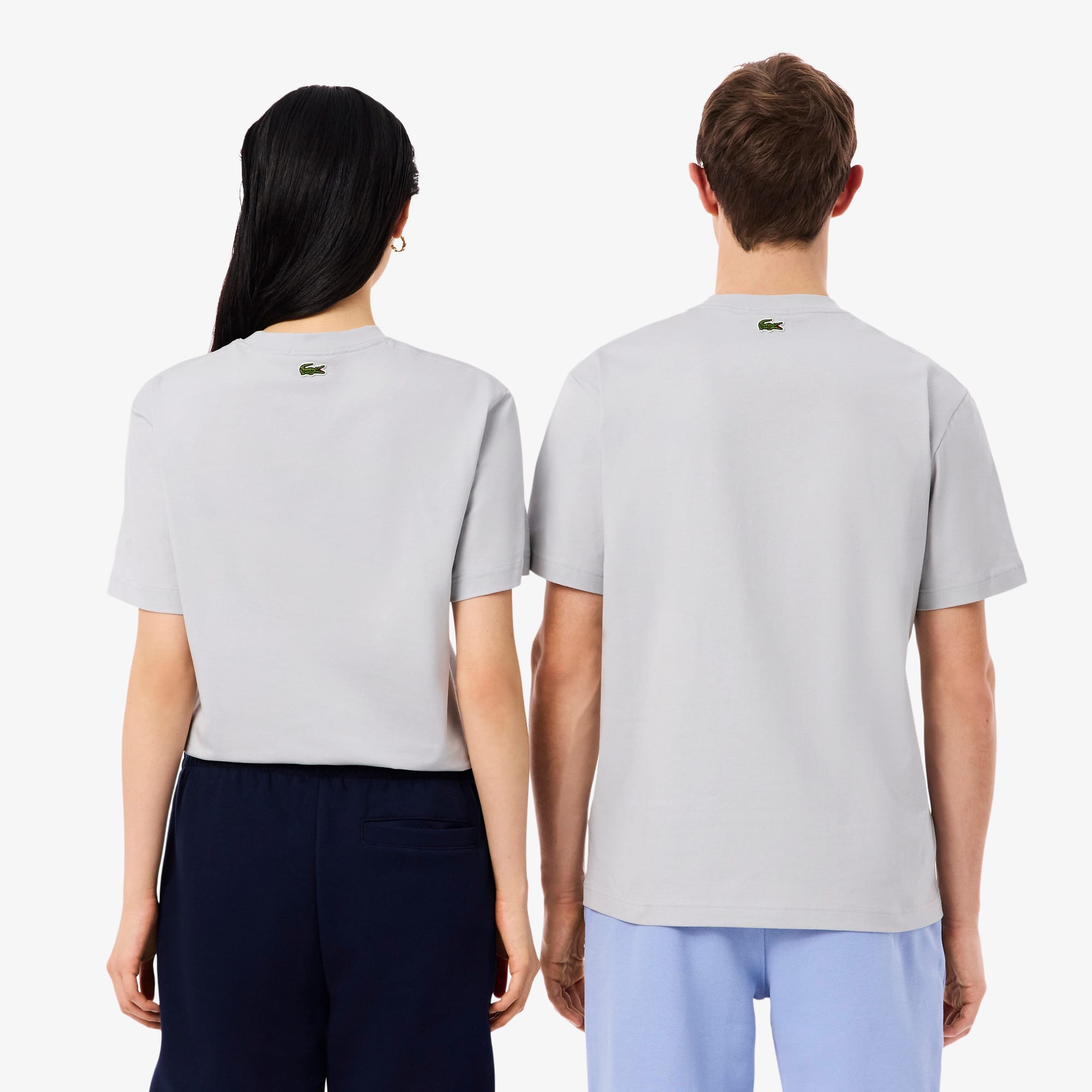 Embroidered Cotton T-Shirt - Light Grey