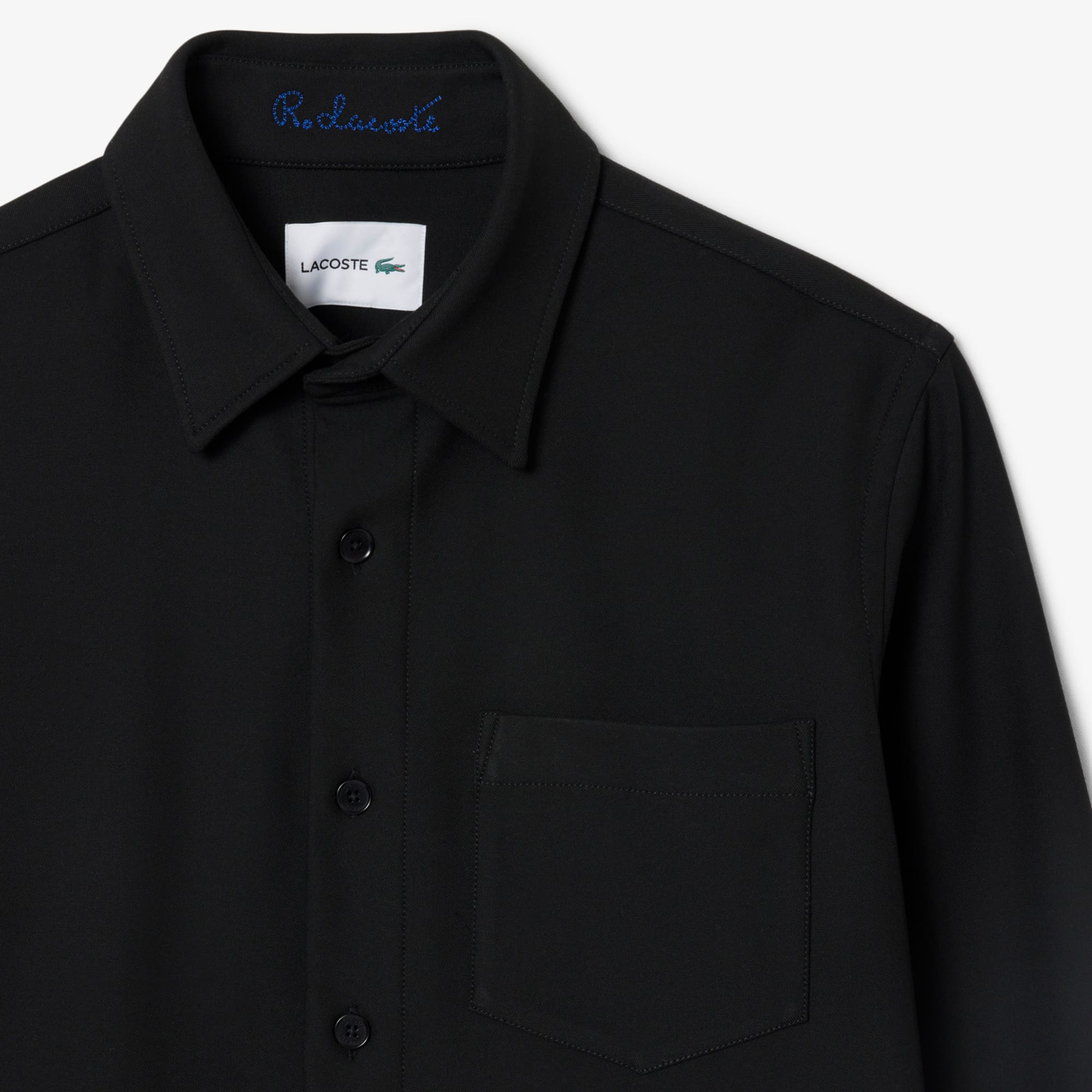 Men's Oversized Double Face Overshirt - Black