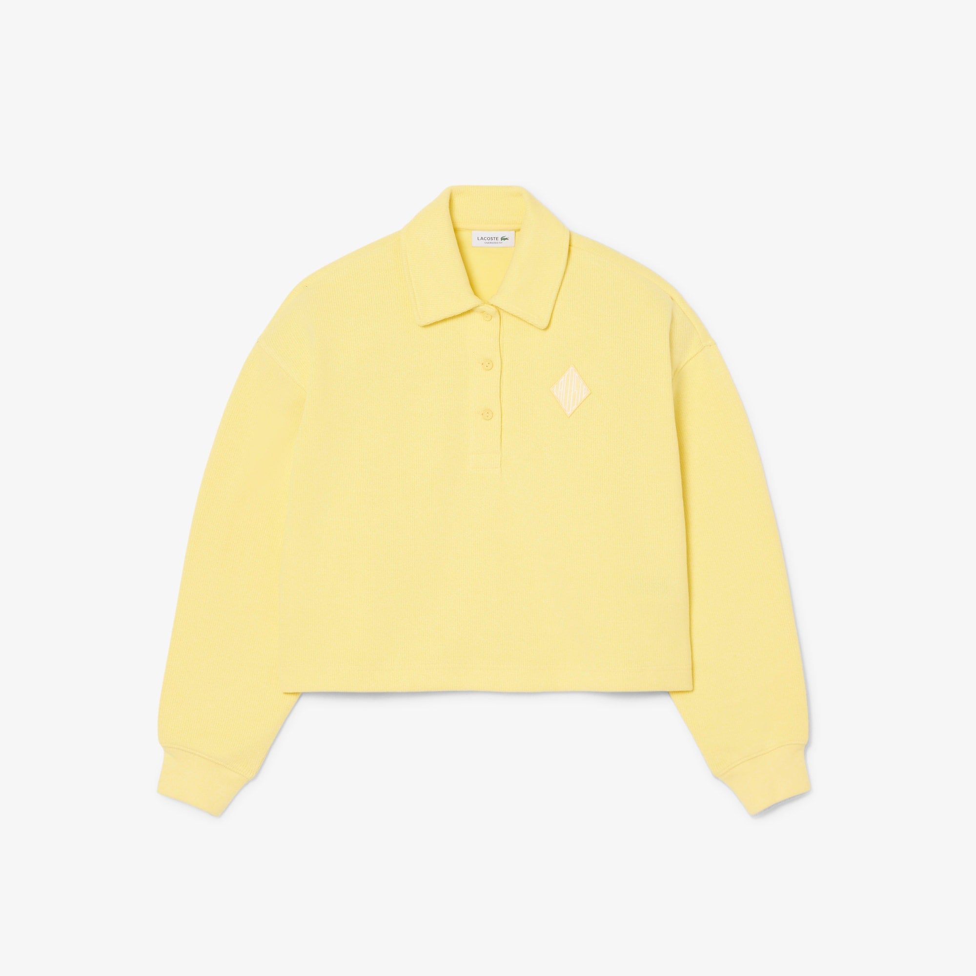 Oversized Ribbed Polo Sweatshirt - Blanc
