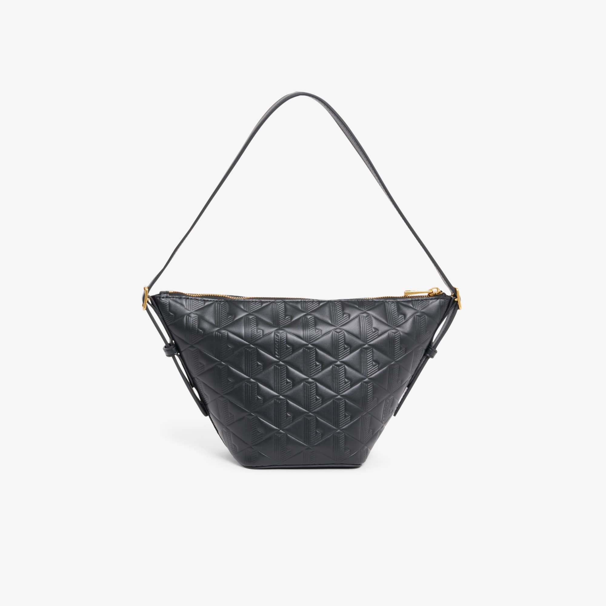 Small Maheki Embossed Leather Hobo Bag - Black