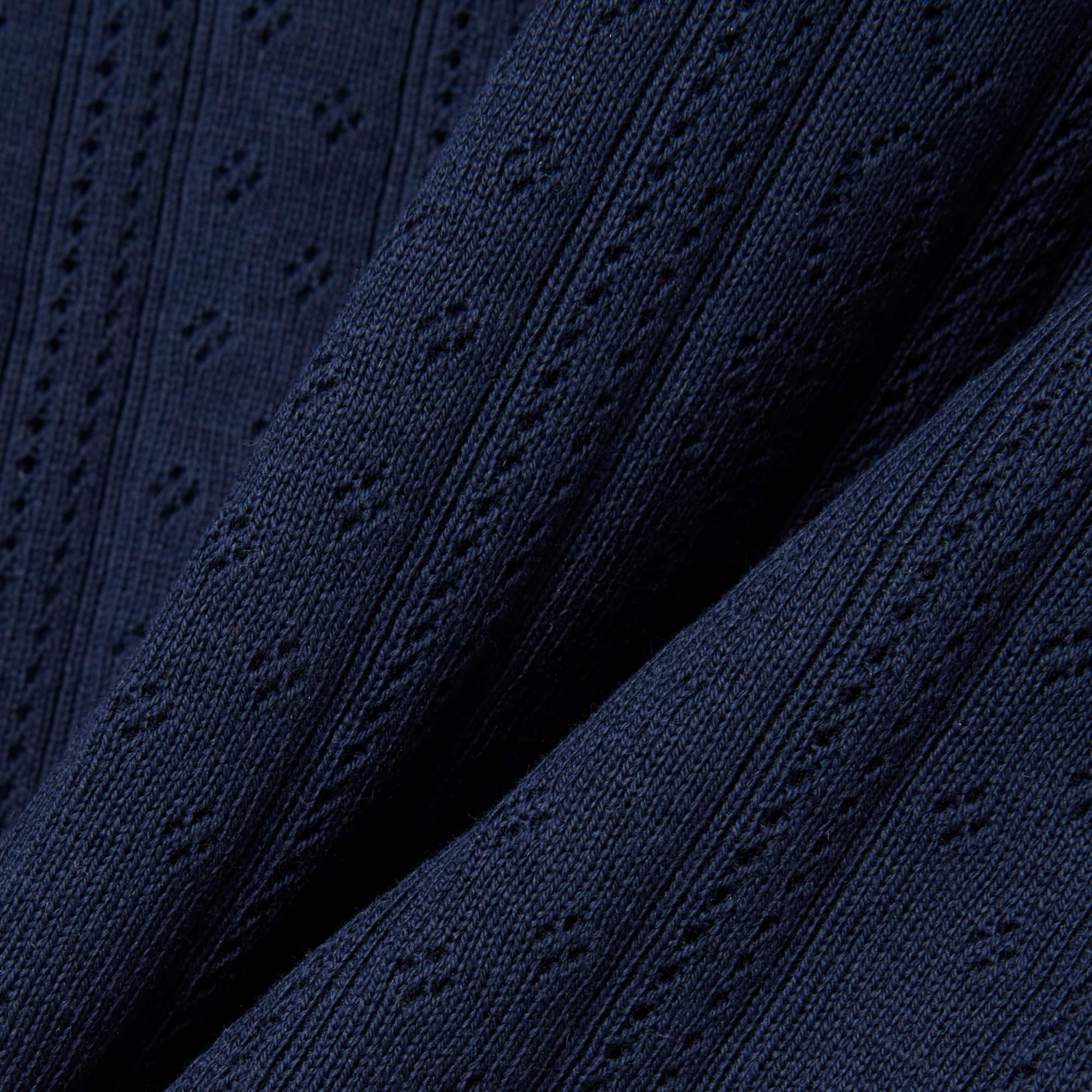 Slim Fit Pointelle Cardigan - Navy Blue