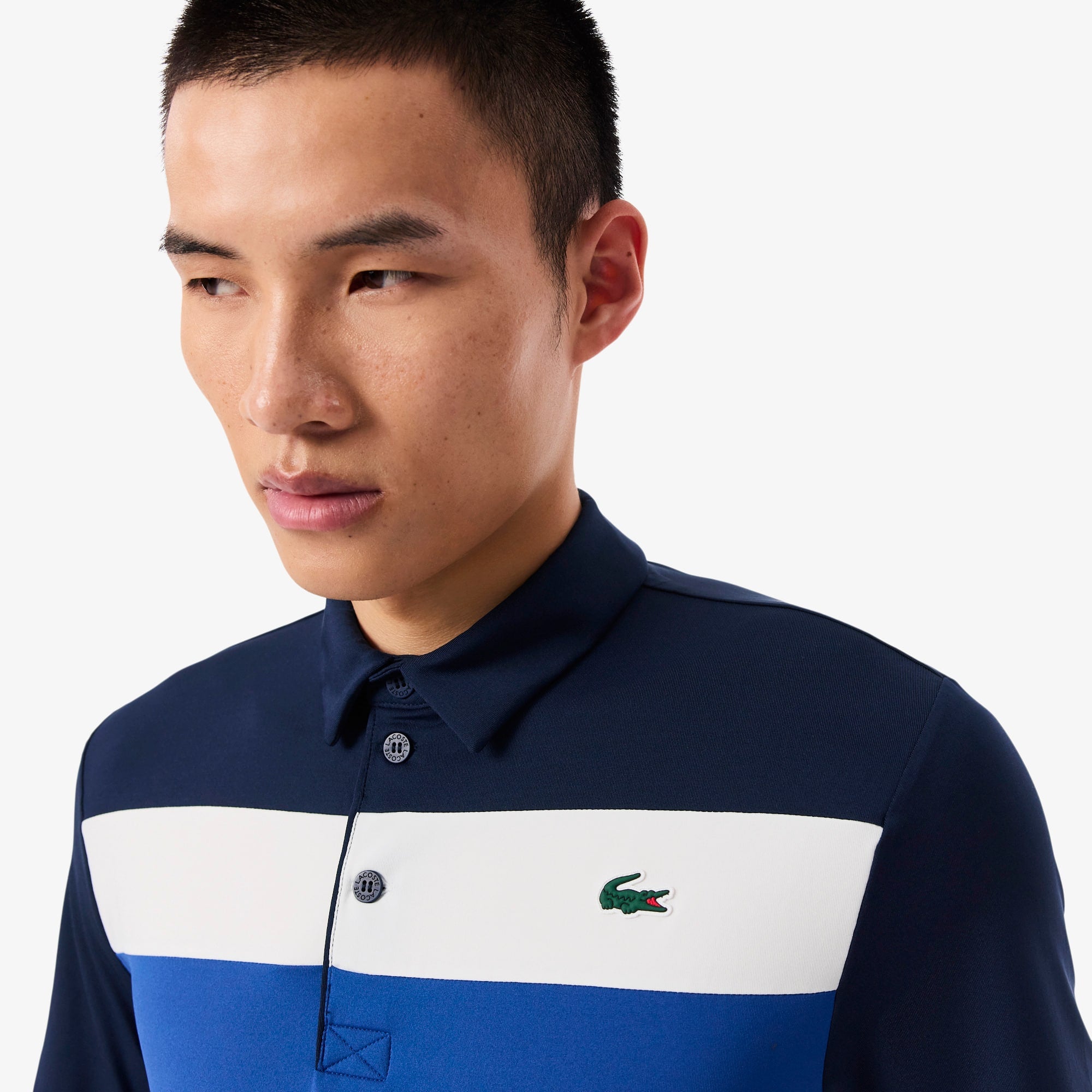 Men's Regular Fit Colorblock Golf Polo - Navy Blue / Blue / White