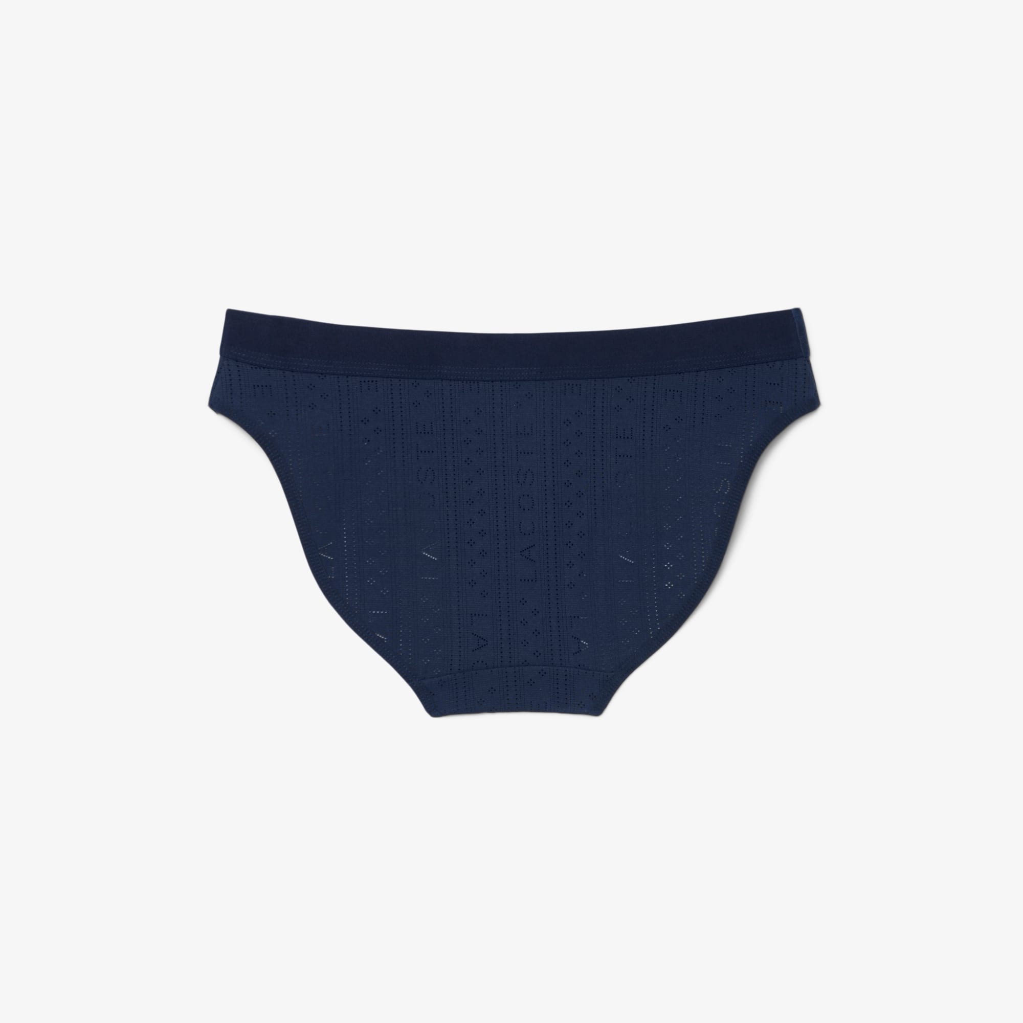 Stretch Pointelle Briefs - Navy Blue