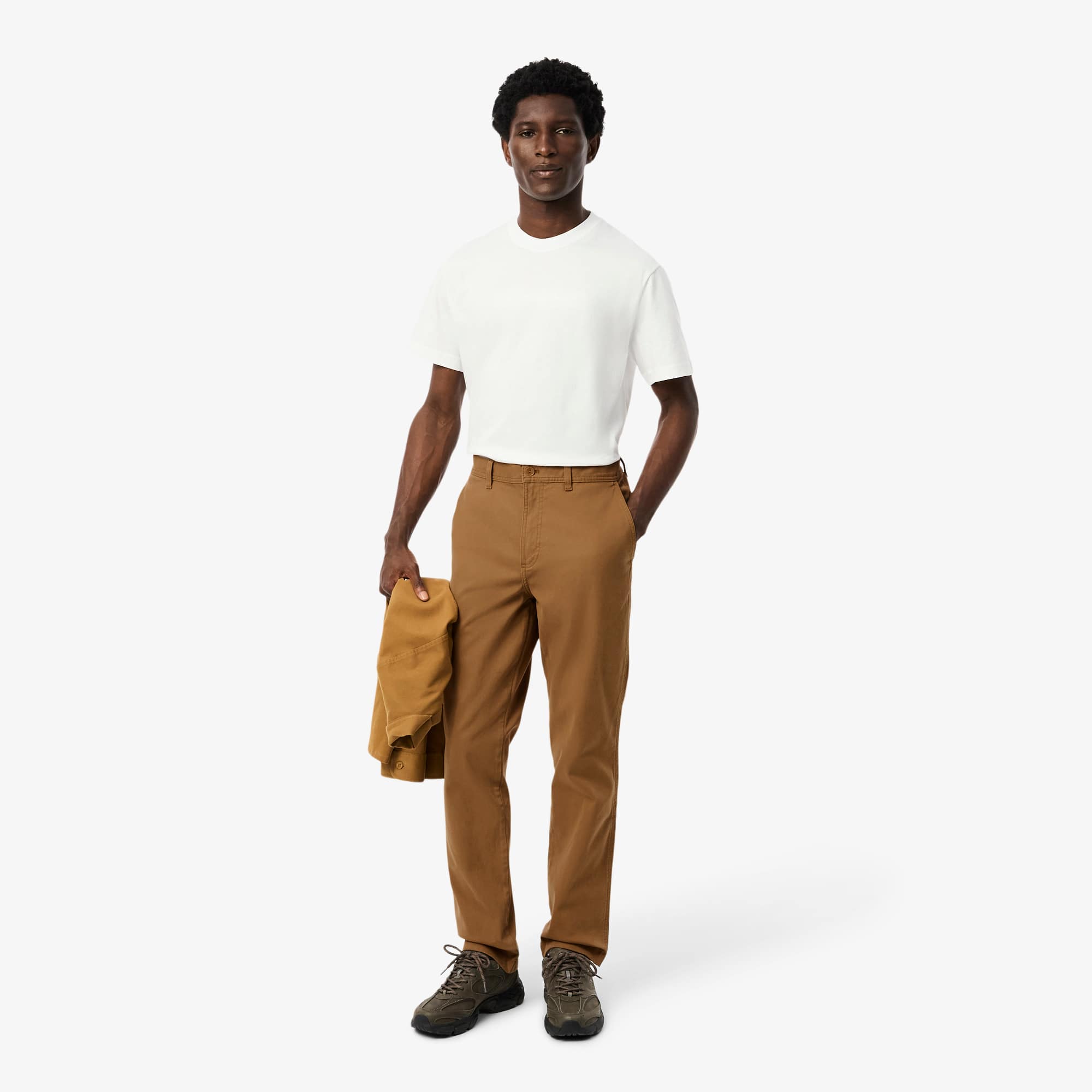 Men's Regular Fit Cotton Chino Pants - Brown