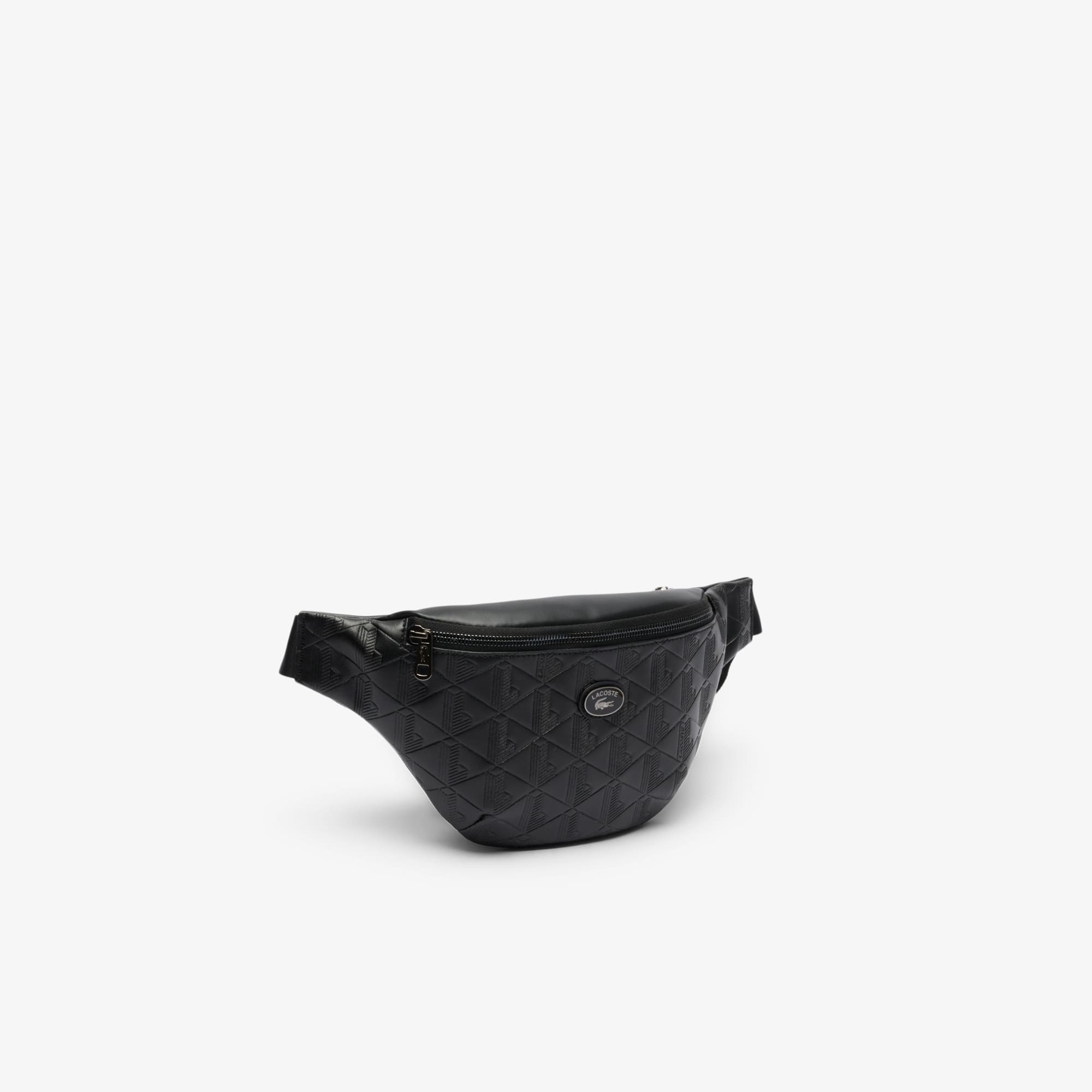 Monogram Embossed Leather Belt Bag - Black