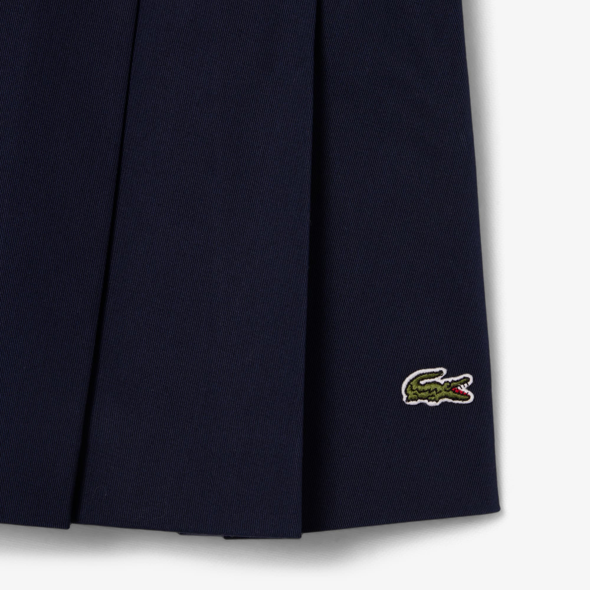 Women's Short Stretch Cotton Pleated Skirt - Navy Blue
