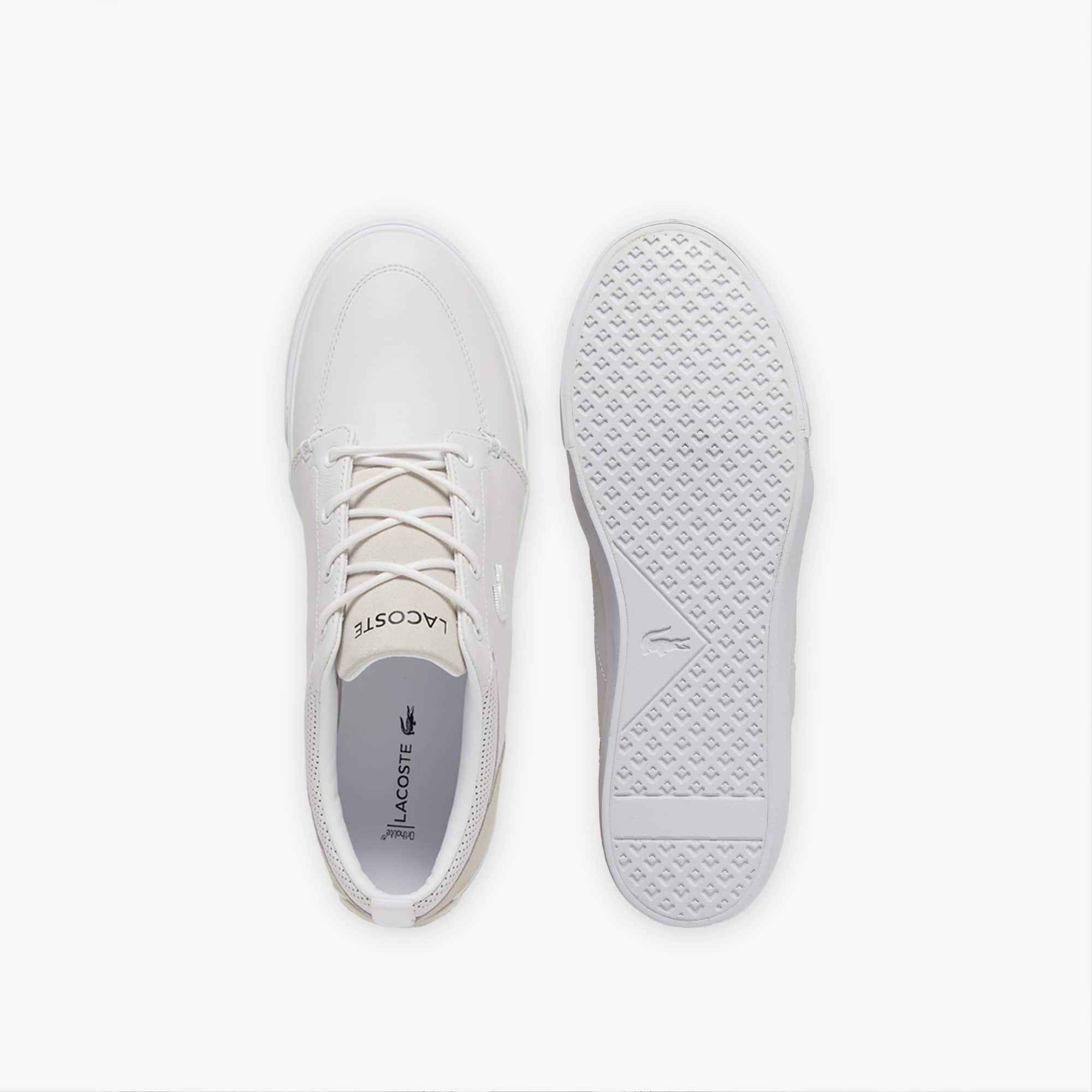 Men's Bayliss Leather Sneakers - WHITE/WHITE