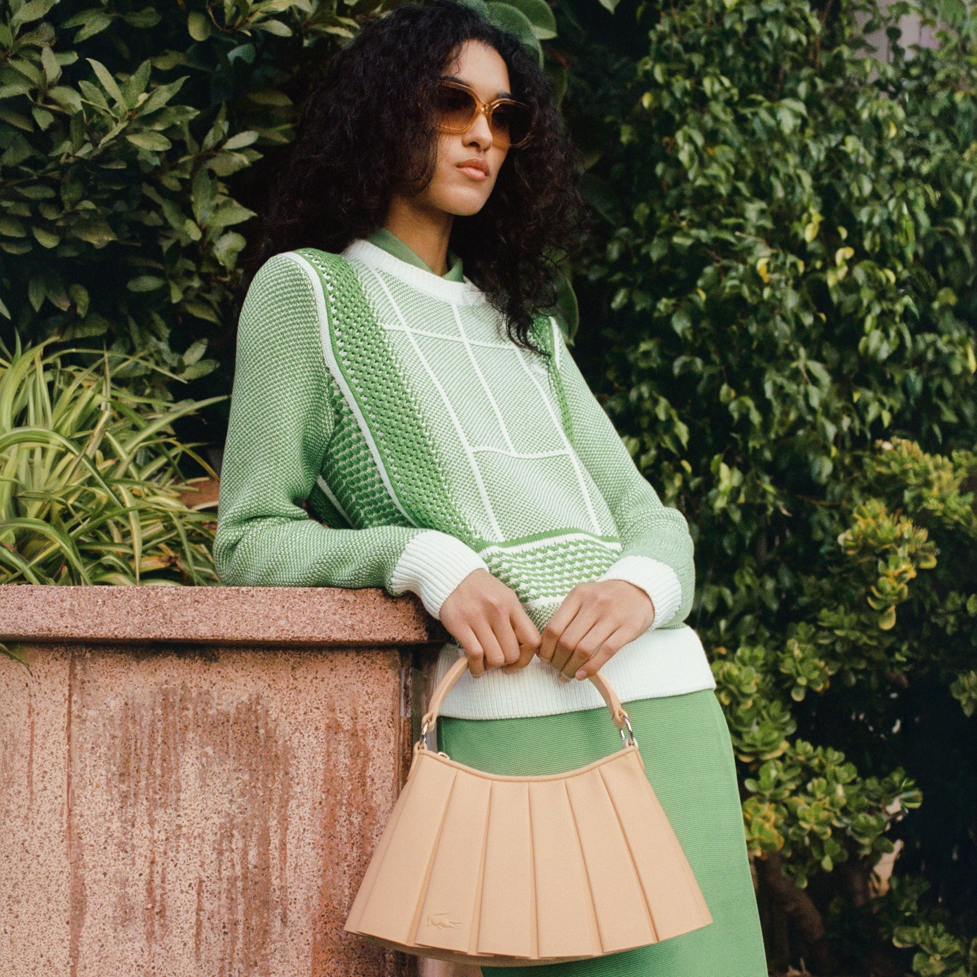 Tennis Court Graphic Sweater - Blanc / Vert