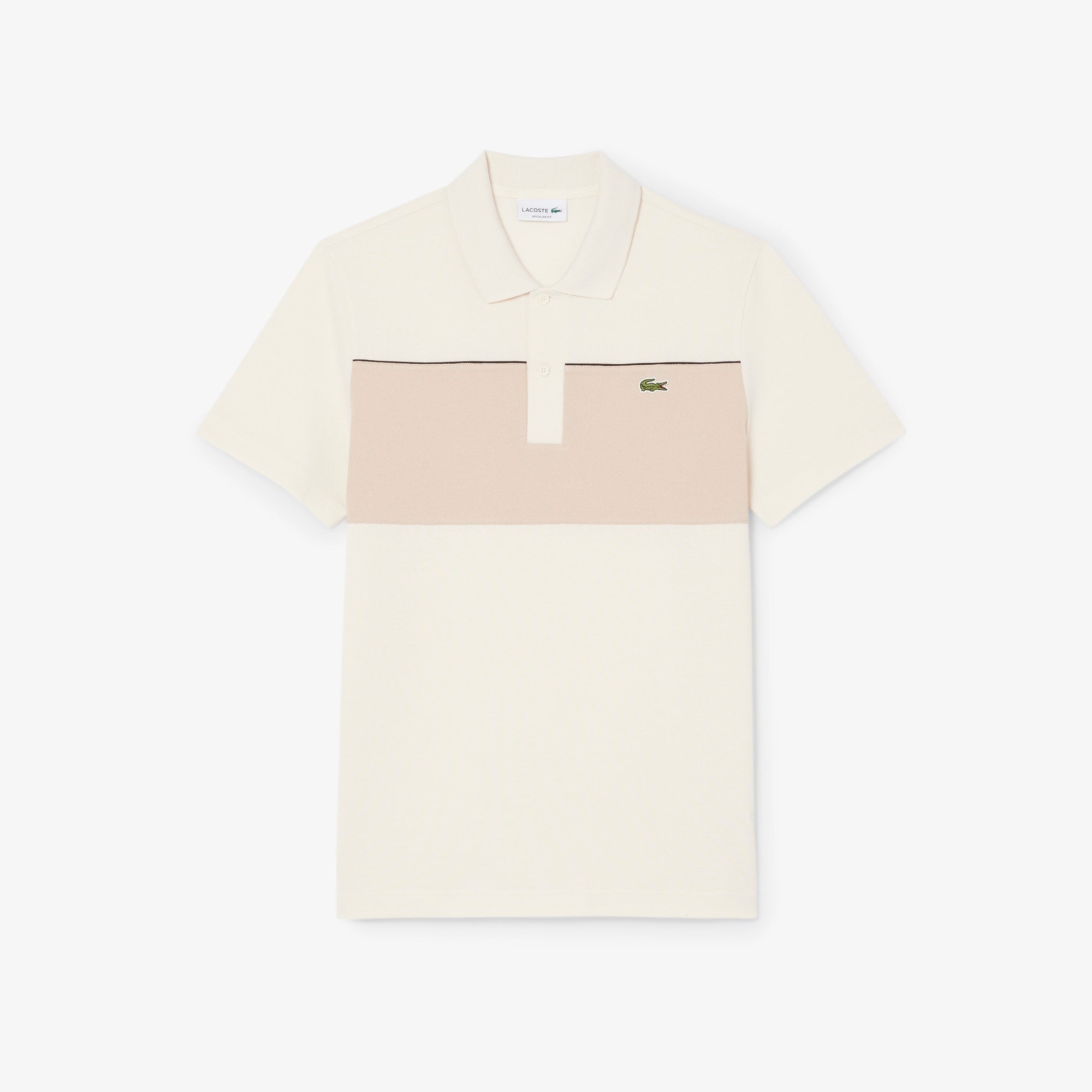 Regular Fit Colorblock Piqué Polo - Beige