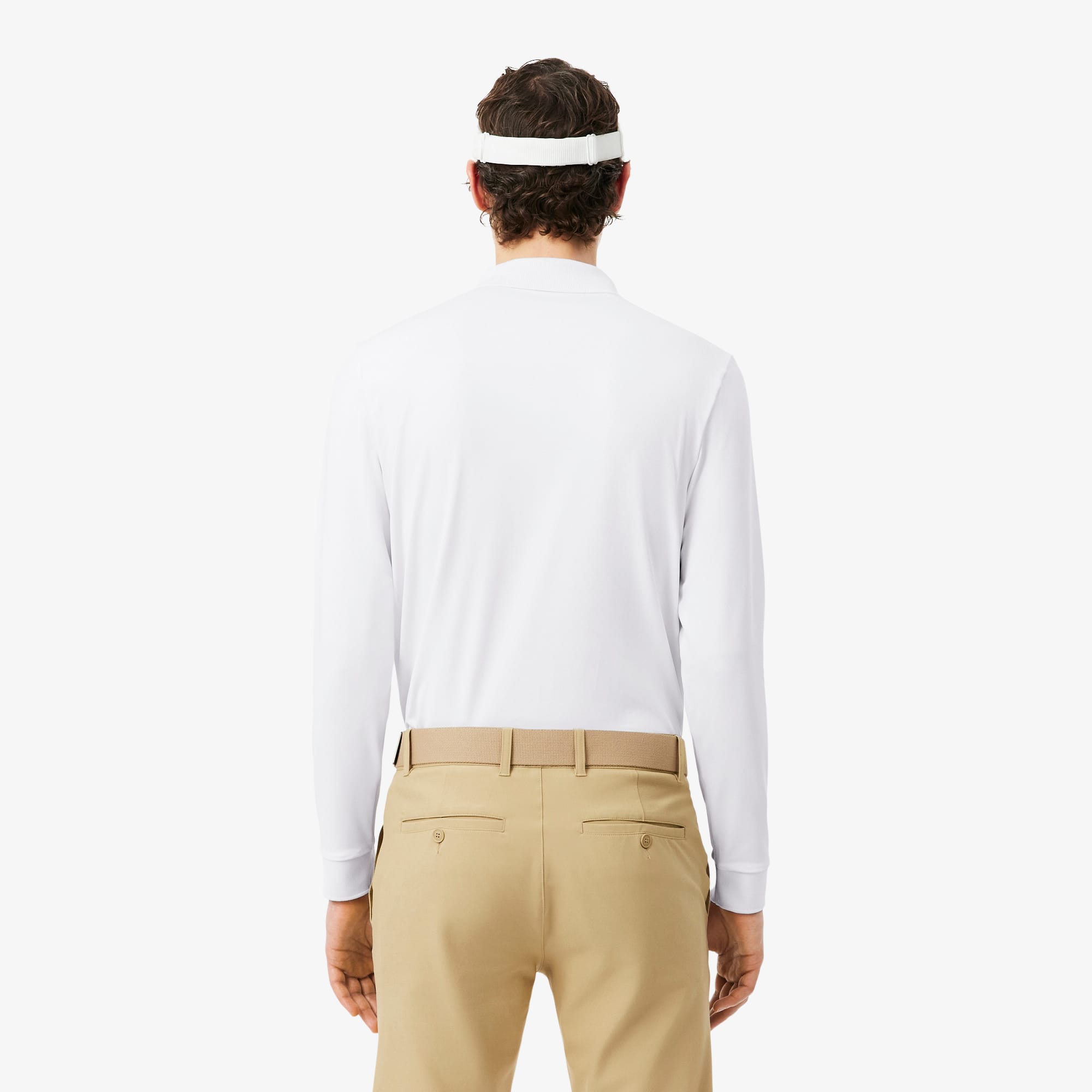 Regular Fit Ultra Dry Long Sleeved Golf Polo - White