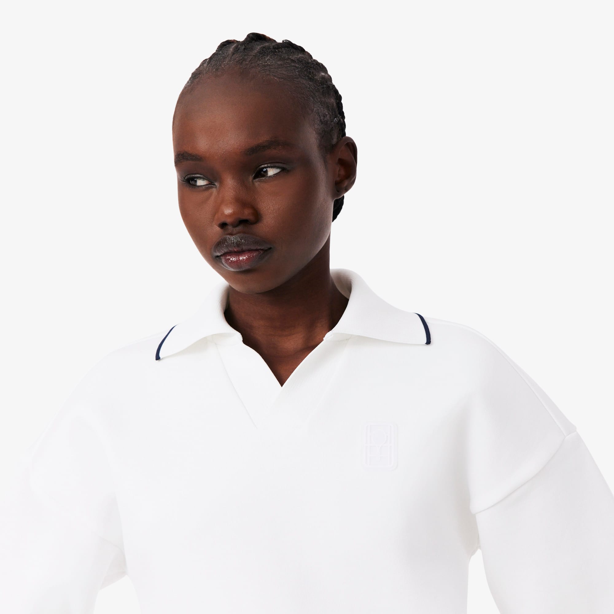 Tennis Heritage Polo Collar Sweatshirt - White