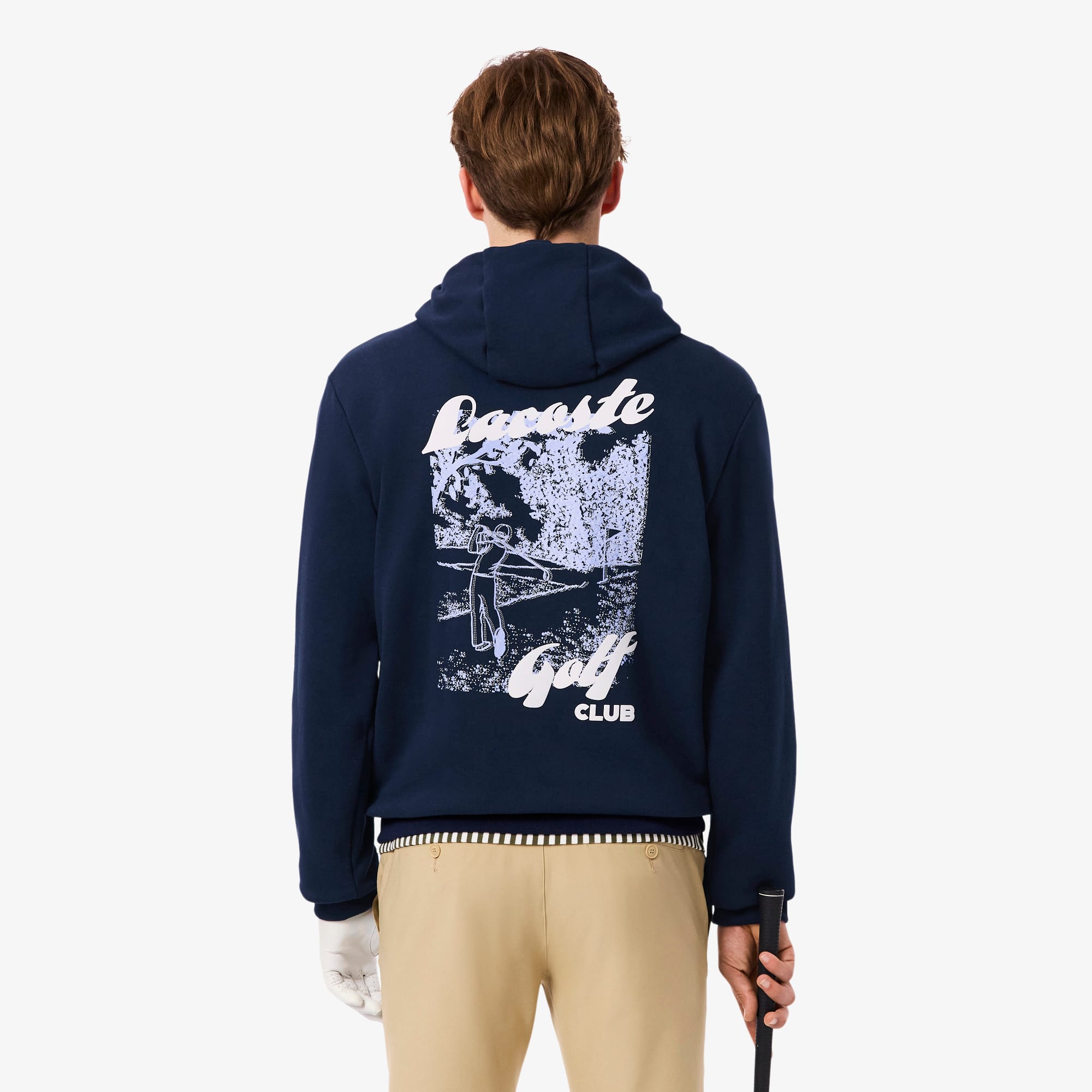 Men's Printed Fleece Golf Hoodie - Navy Blue