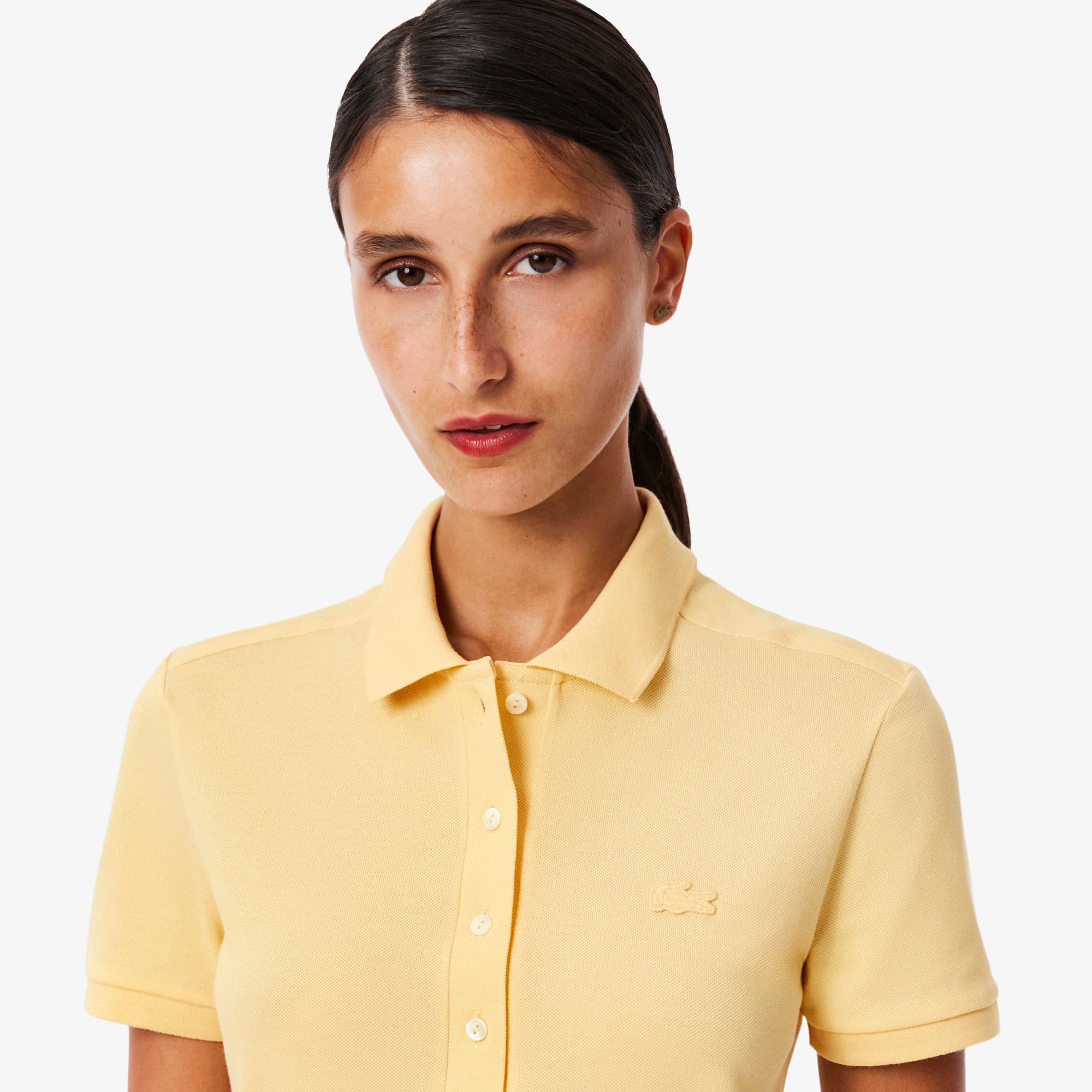 Women's Slim Fit Stretch Mini Piqué Polo Dress - Yellow