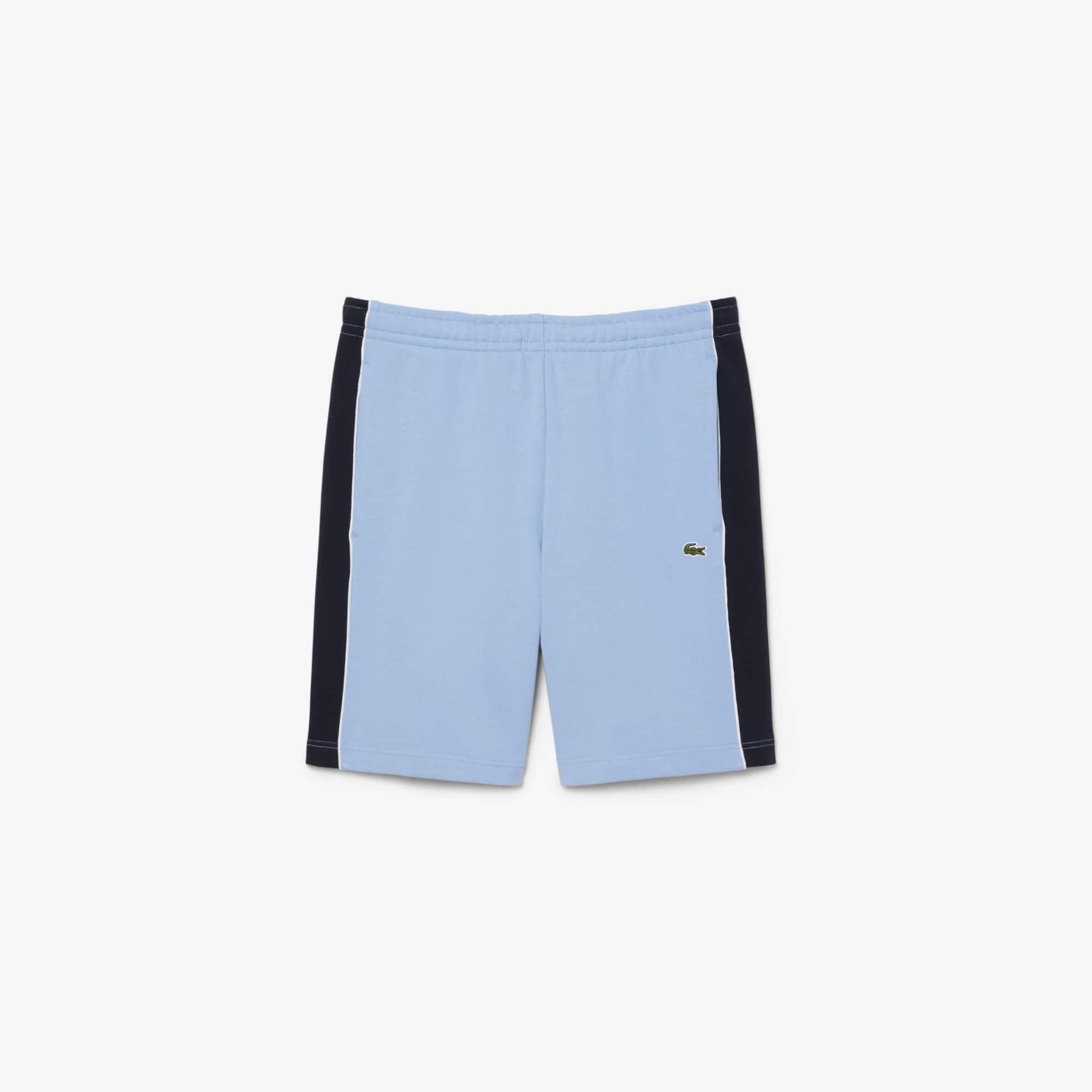 Regular Fit Colorblock Fleece Shorts - Bleu Clair / Noir