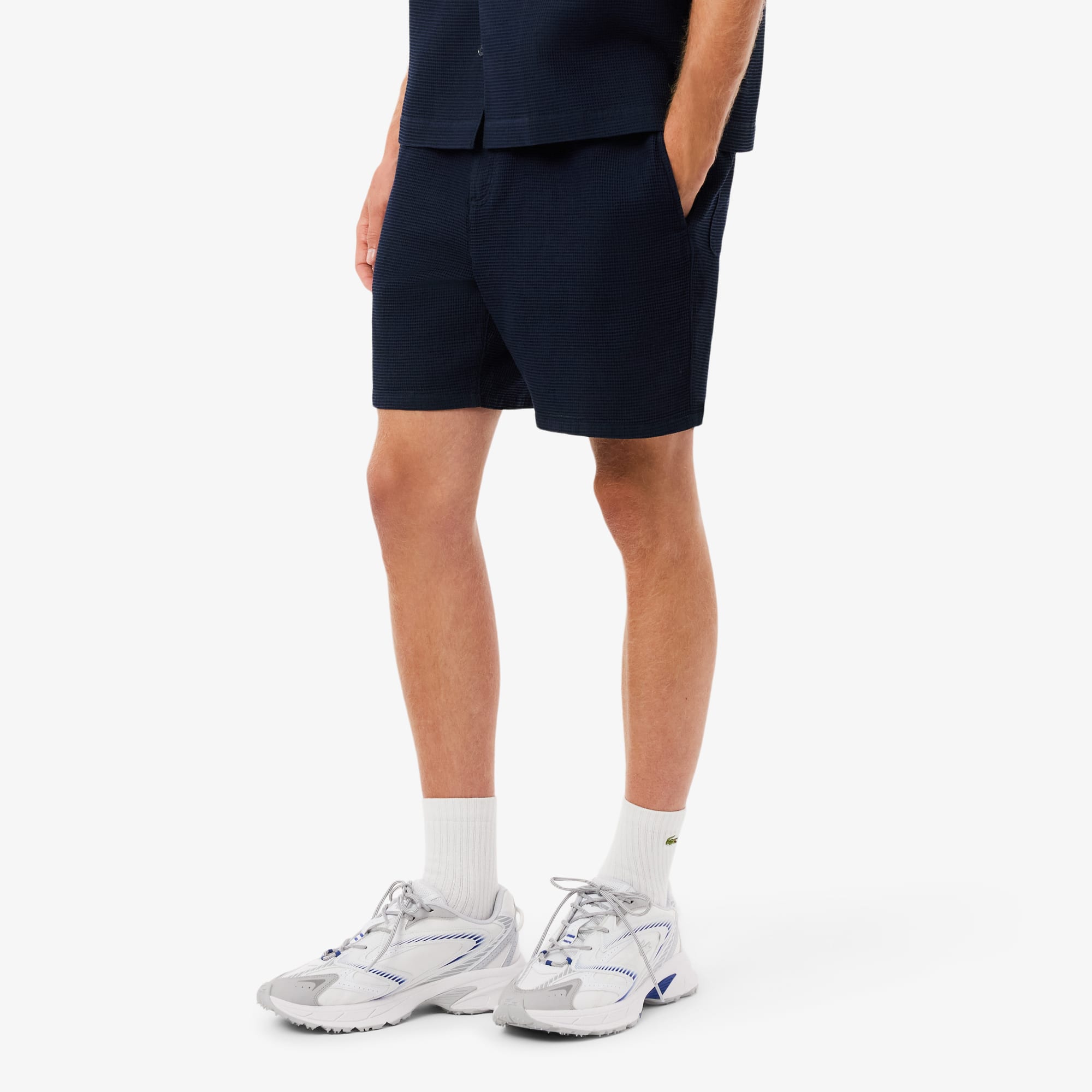 Men's Lightweight Textured Shorts - Navy Blue
