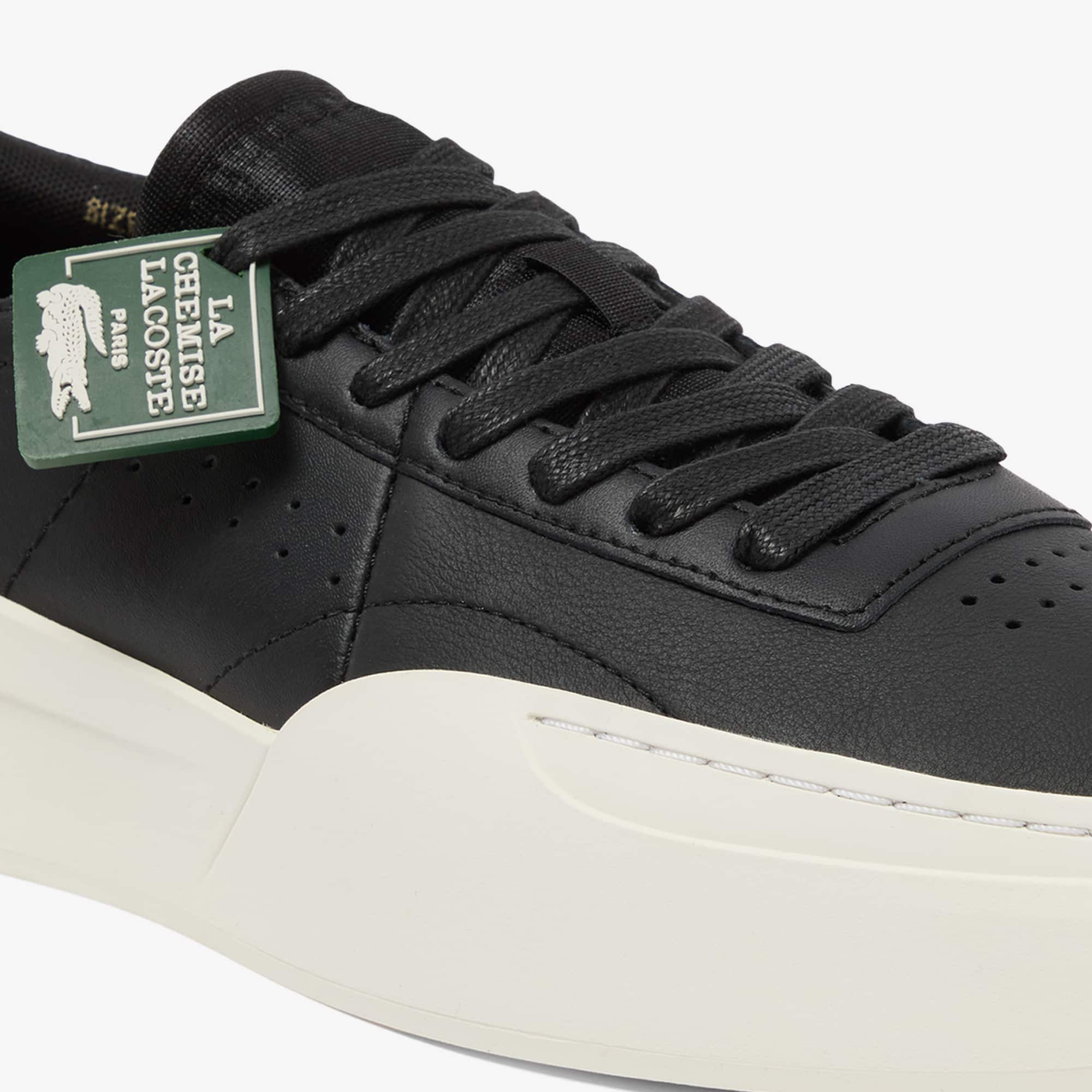 Men's Aura Club Leather Sneakers - BLACK/OFFWHITE