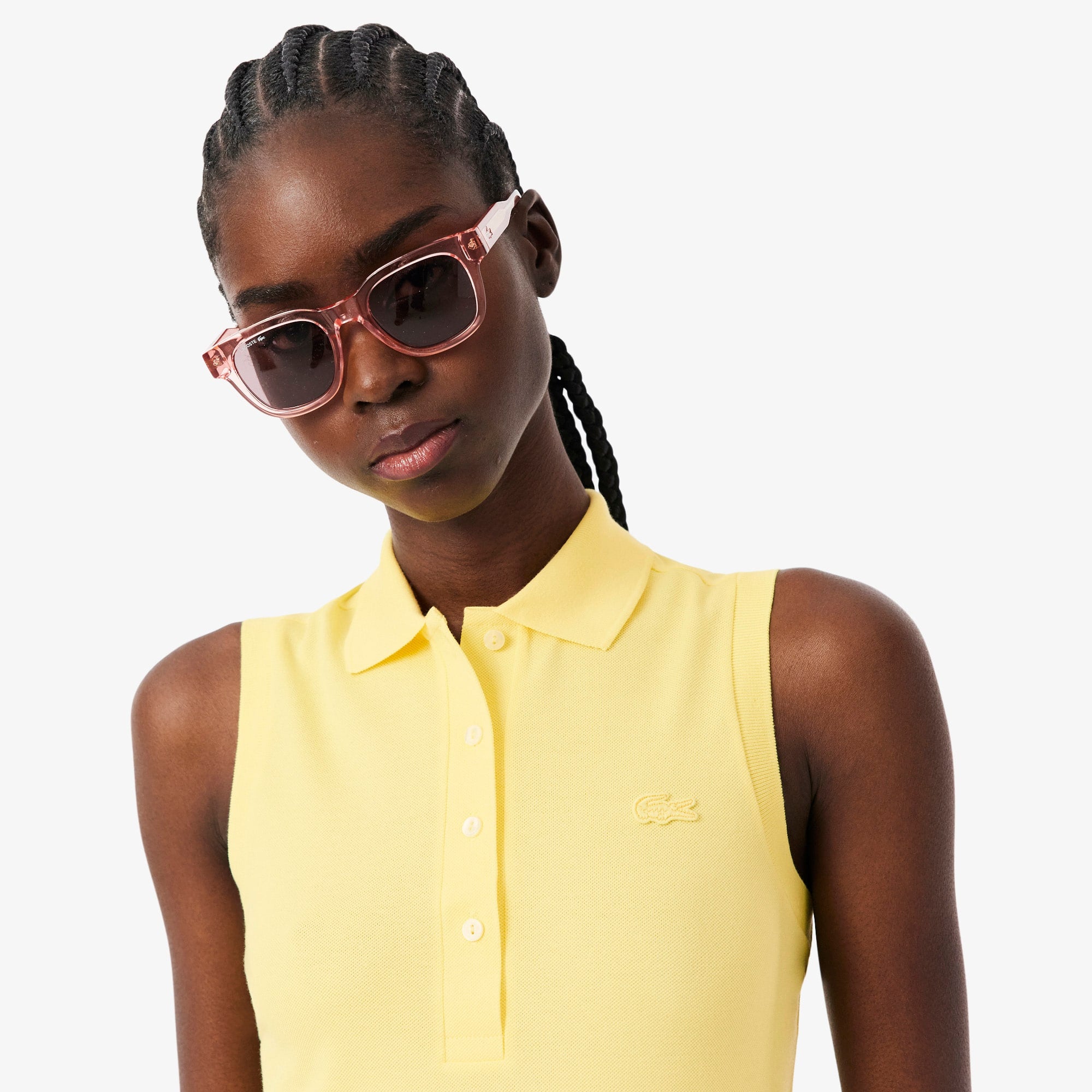 Women's Slim Fit L.12.D Sleeveless Stretch Polo - Pastel yellow