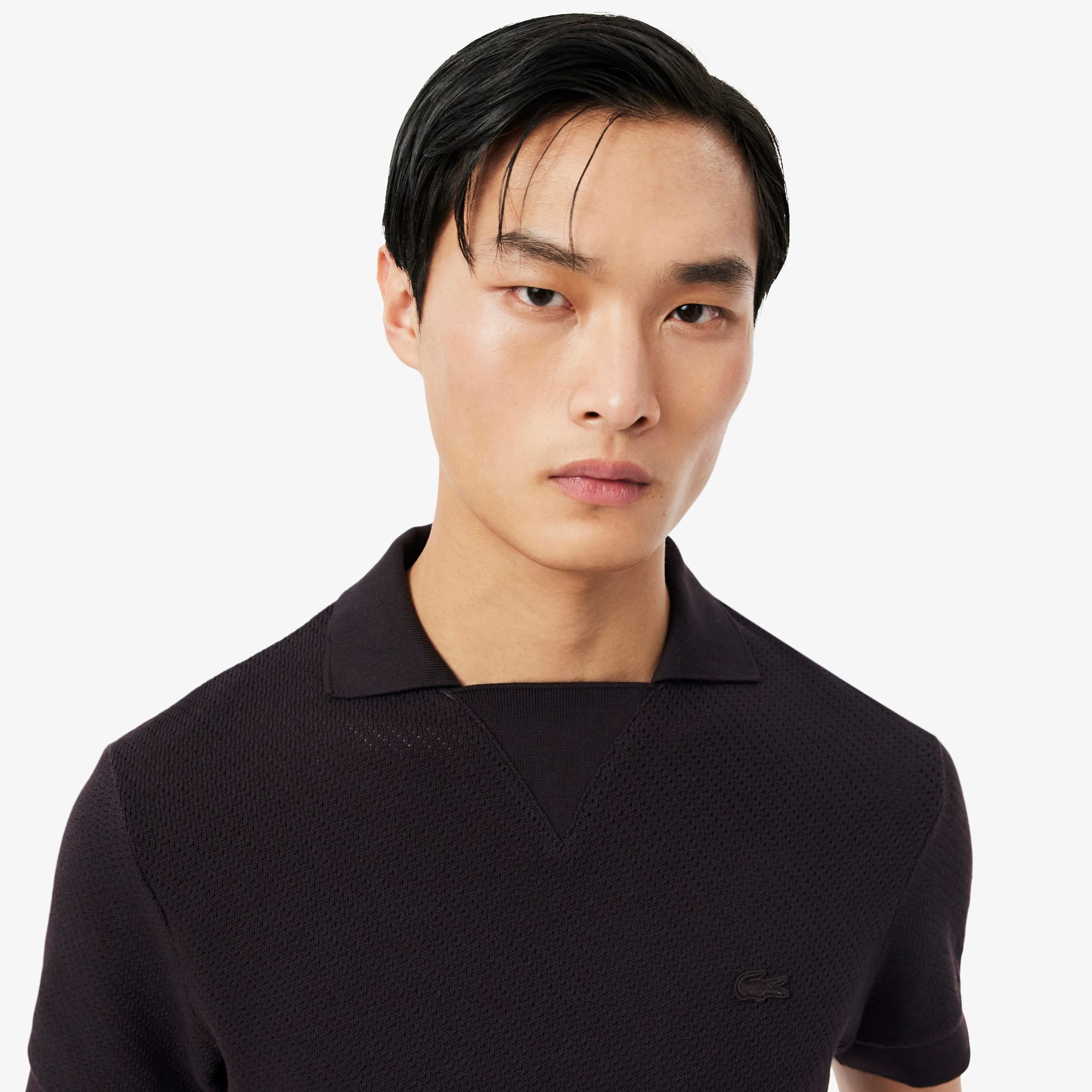 Regular Fit Lacy Cotton Polo - Brown