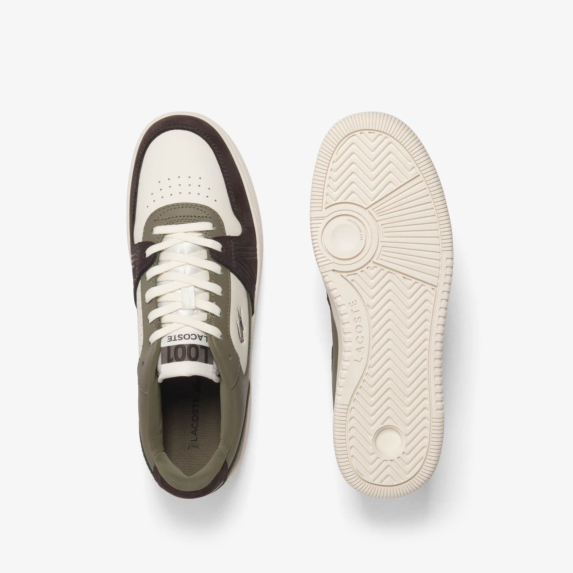 Men's L001 Set Leather Sneakers - KHK/OFF WHT