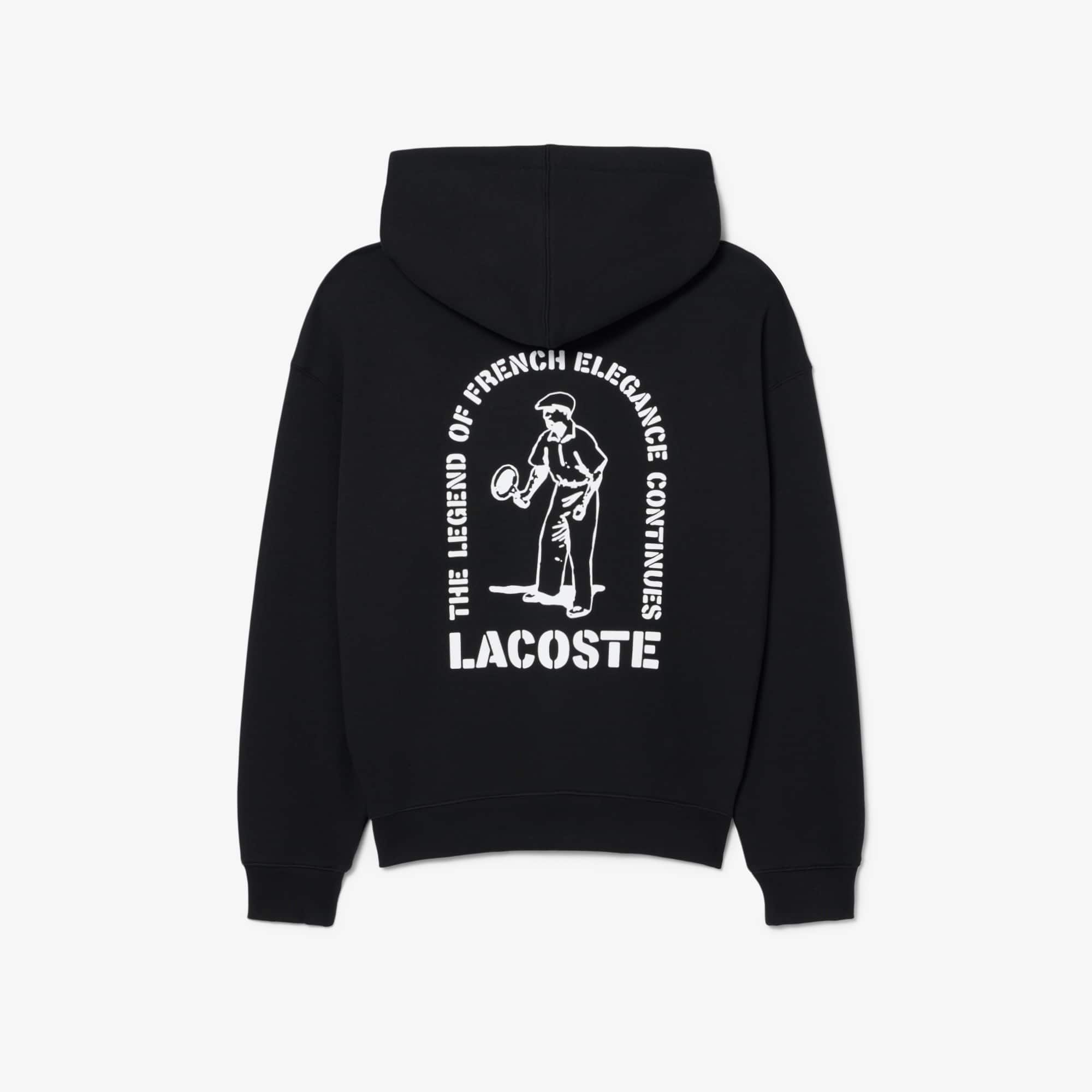 Loose Fit Printed Hoodie - Black