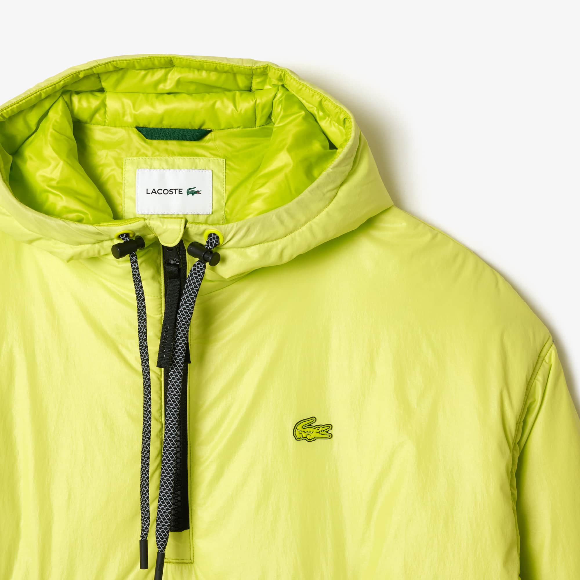 Men's Padded Popover Hooded Jacket - Yellow
