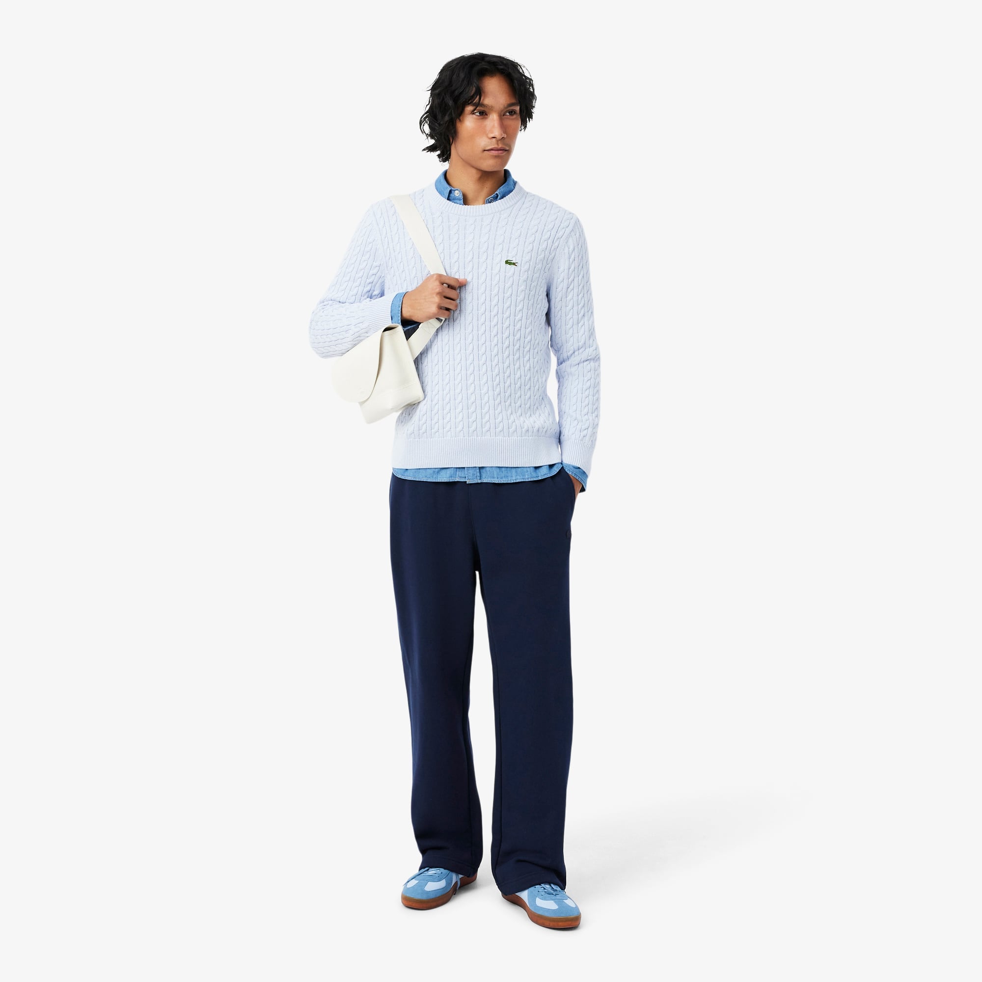 Loose Fit Fleece Joggers - Navy Blue
