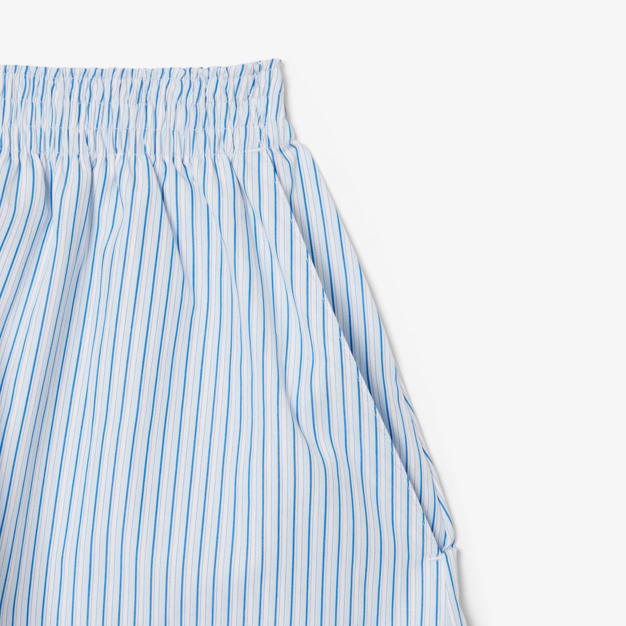 Women's Relaxed Fit Lightweight Striped Poplin Shorts - Blue / Light Blue / White