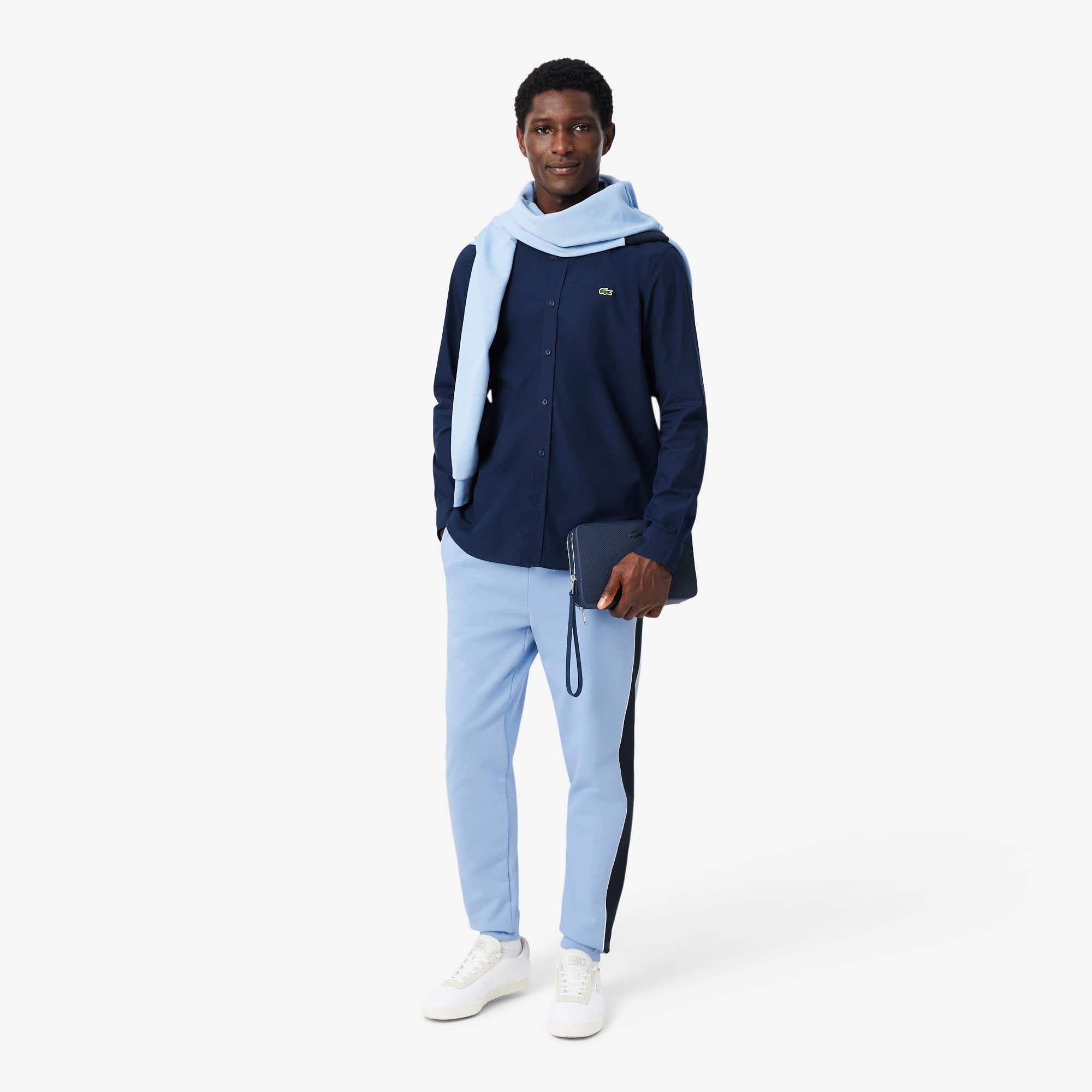 Tapered Leg Sweatpants - Bleu Clair / Noir