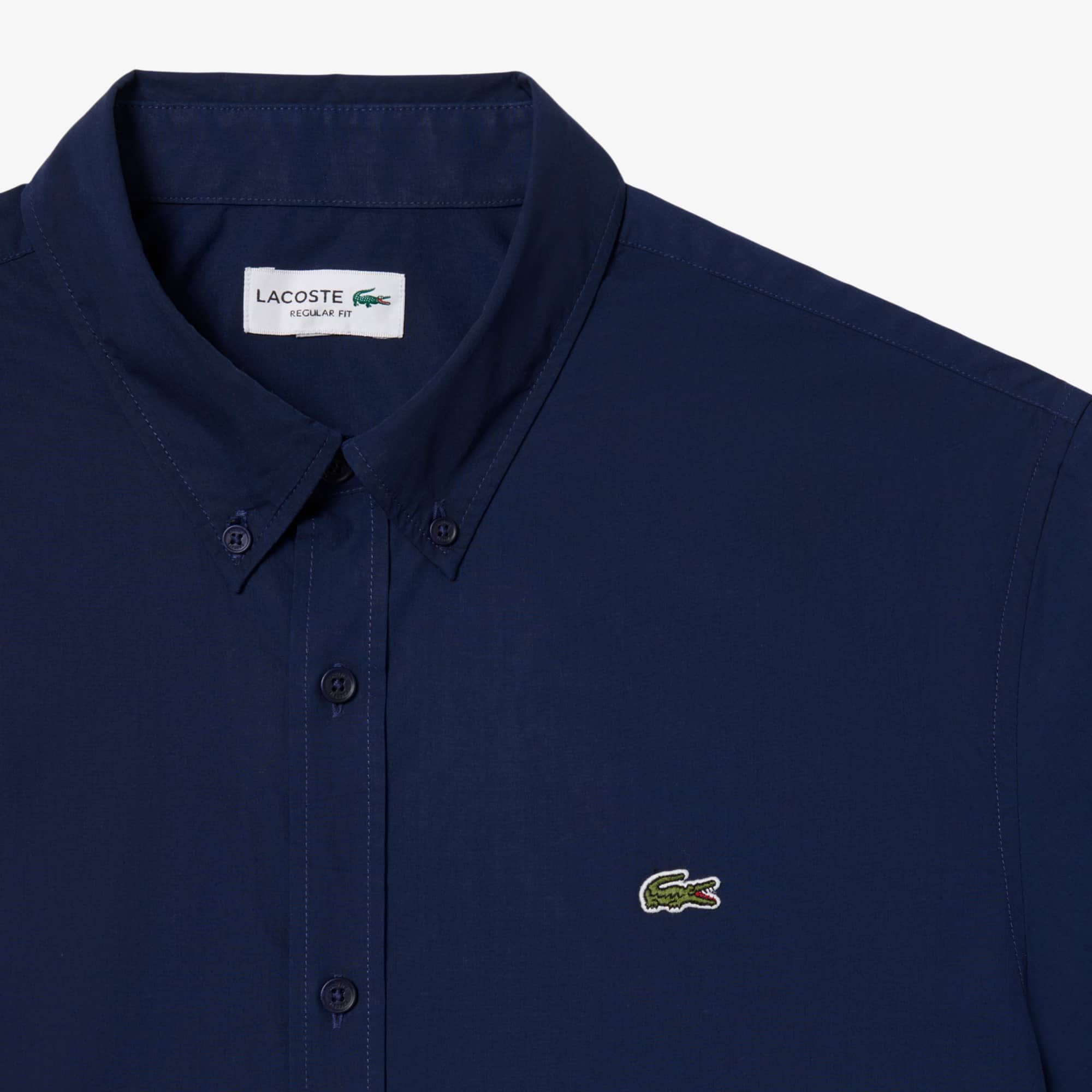Regular Fit Short Sleeved Poplin Shirt - Navy Blue
