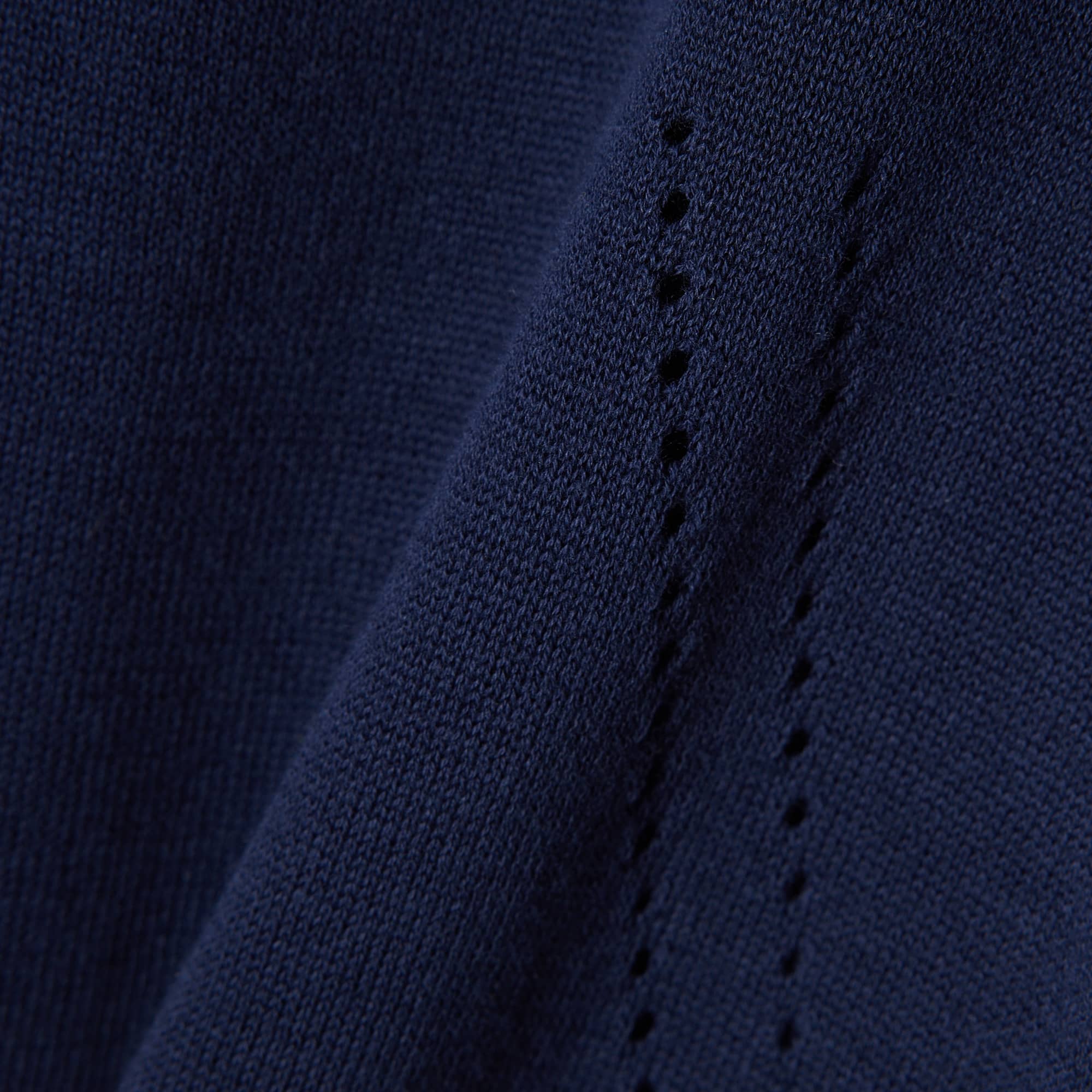 Short Sleeved 3D Knit Sweater - Navy Blue