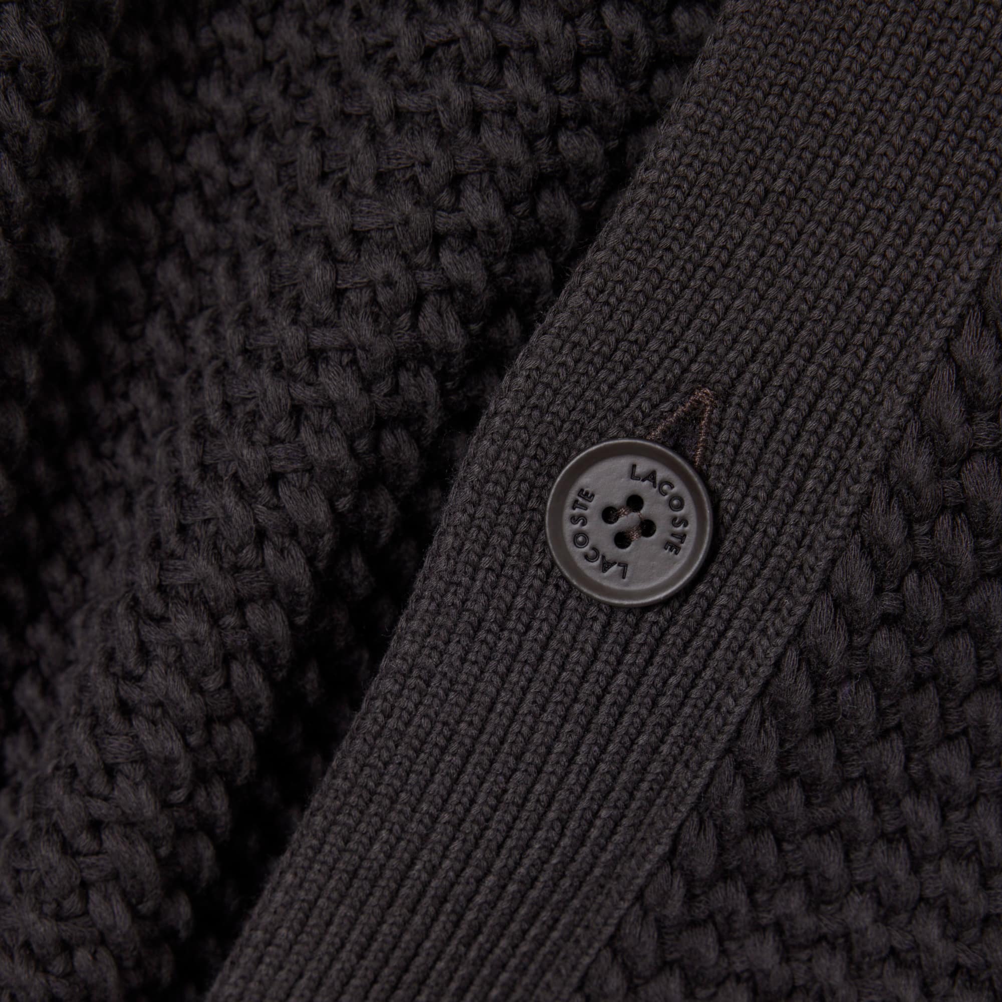 Chunky Knit Textured Jacket - Brown