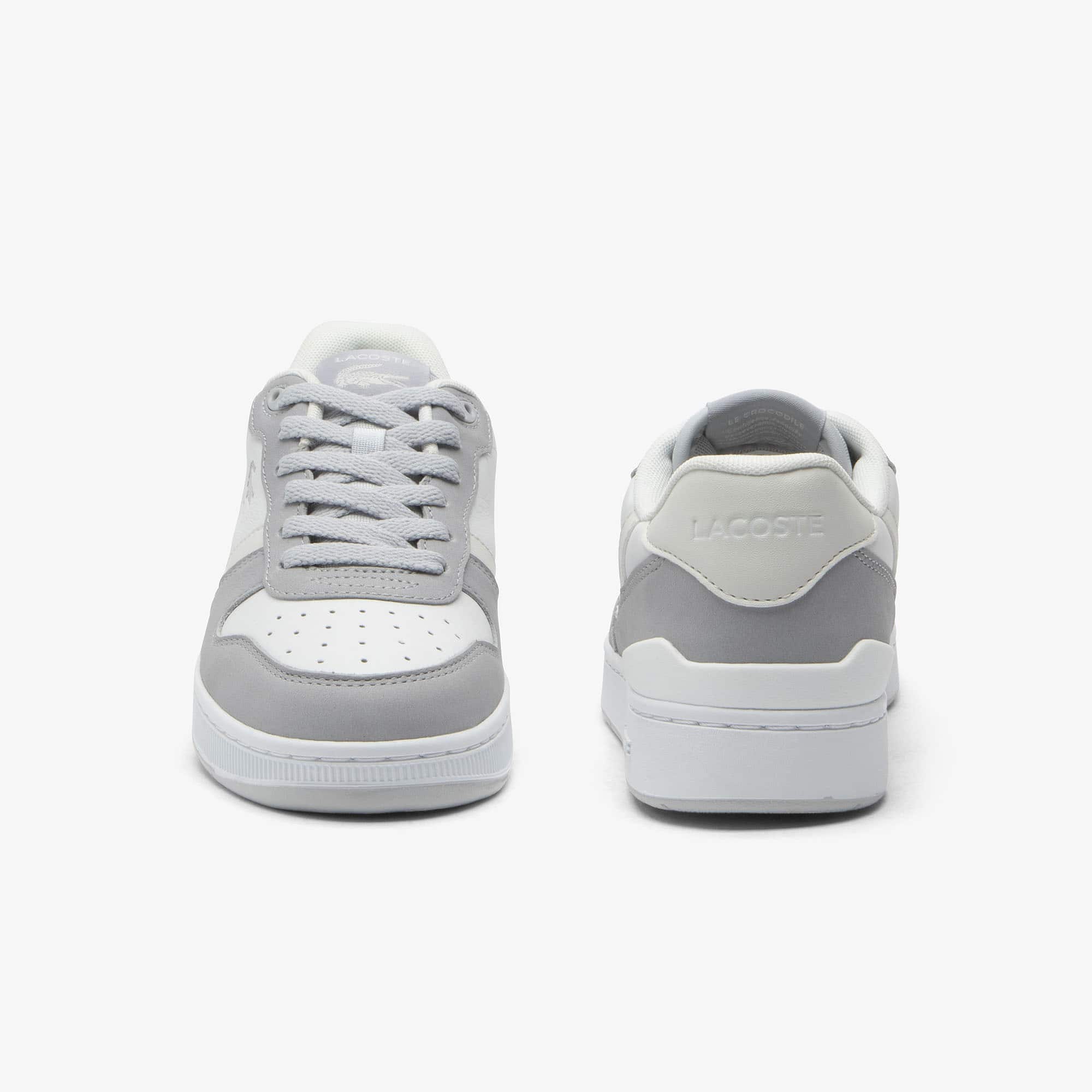 Women's T-Clip Set Leather Sneakers - White/Grey