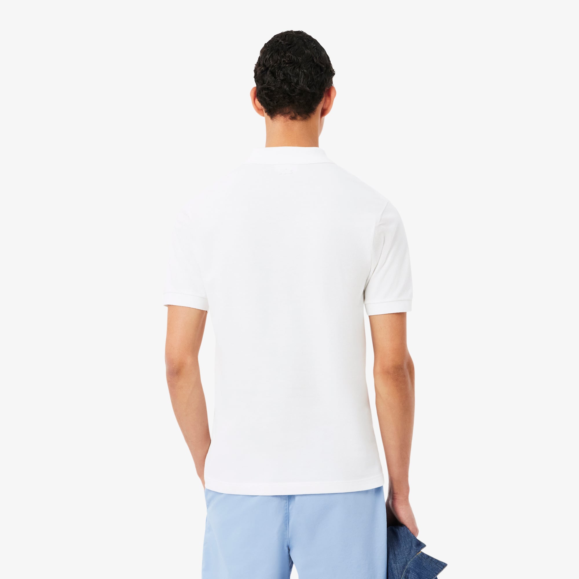 Classic Fit Embroidery Detail Petit Piqué Polo - White
