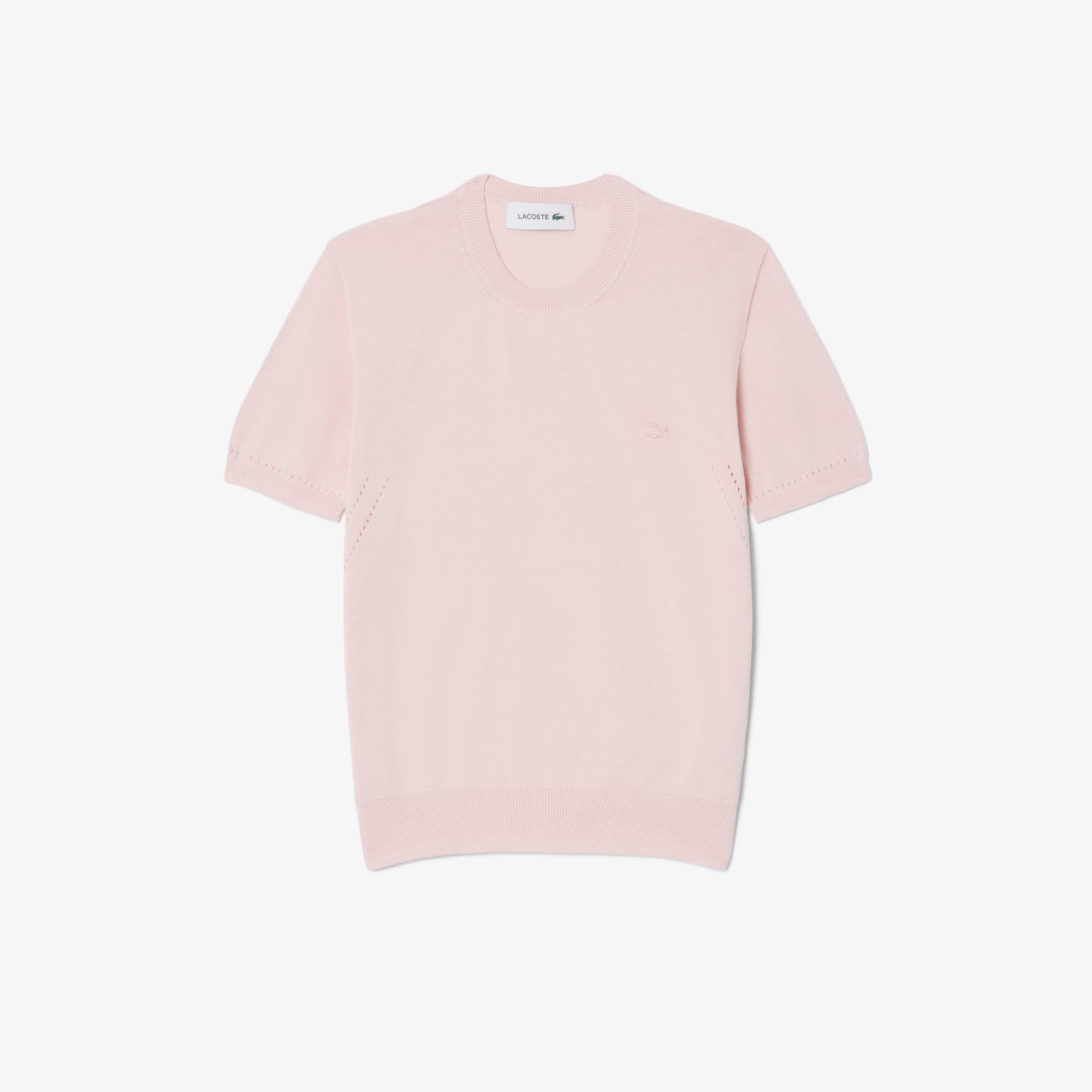 Short Sleeved 3D Knit Sweater - Light Pink