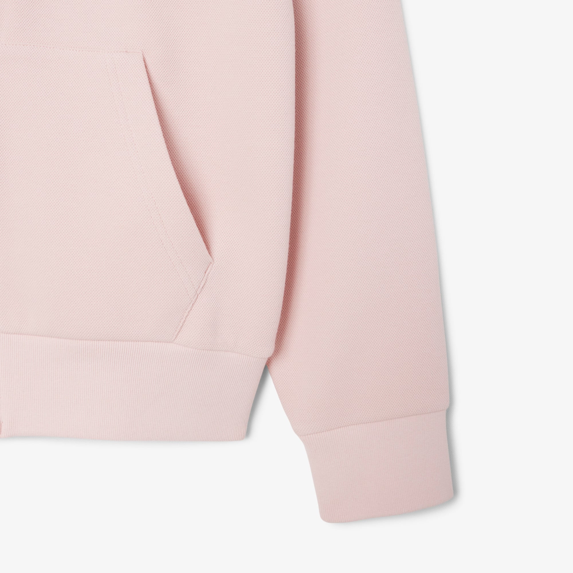 Women's Zip-Up Piqué Hoodie - Light Pink