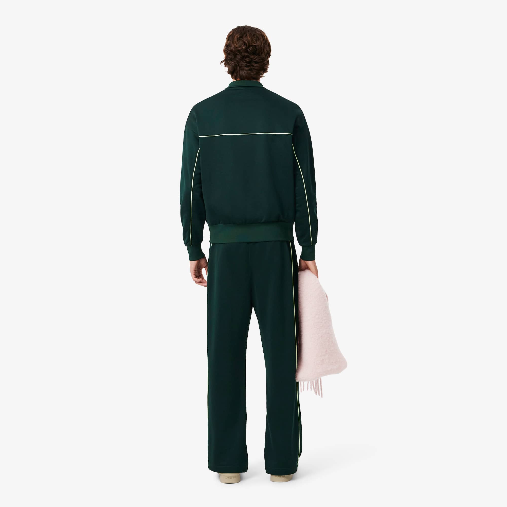 Men's Loose Fit Satin Sweatpants - Forest green