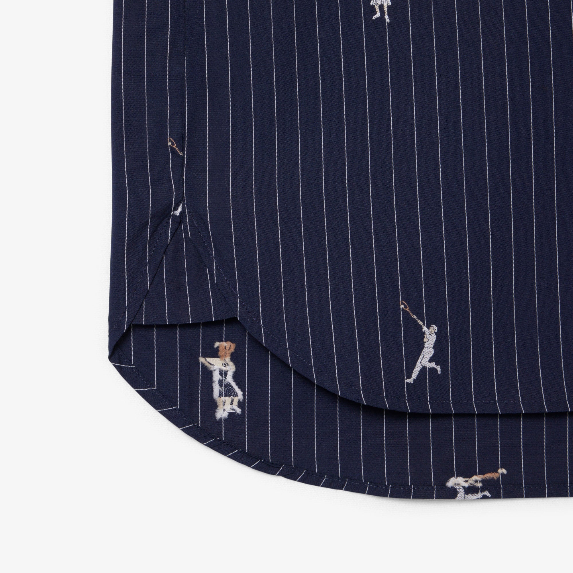 Oversized Shirt with Motifs - Navy Blue / White