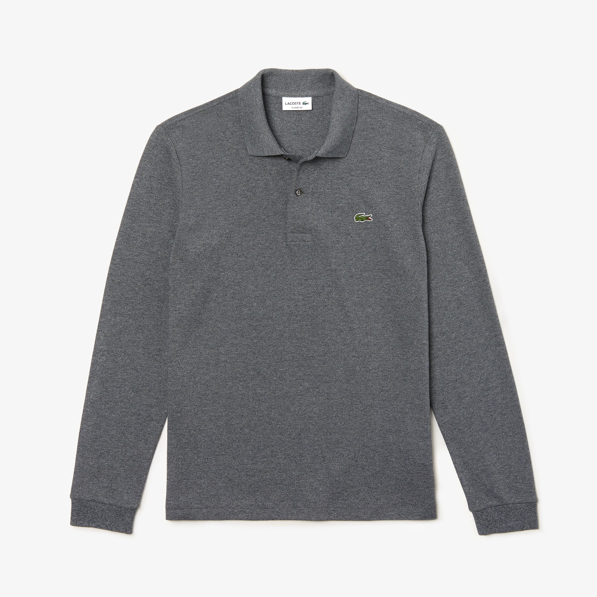 Men's Classic Fit Long Sleeve Polo - Dark Grey