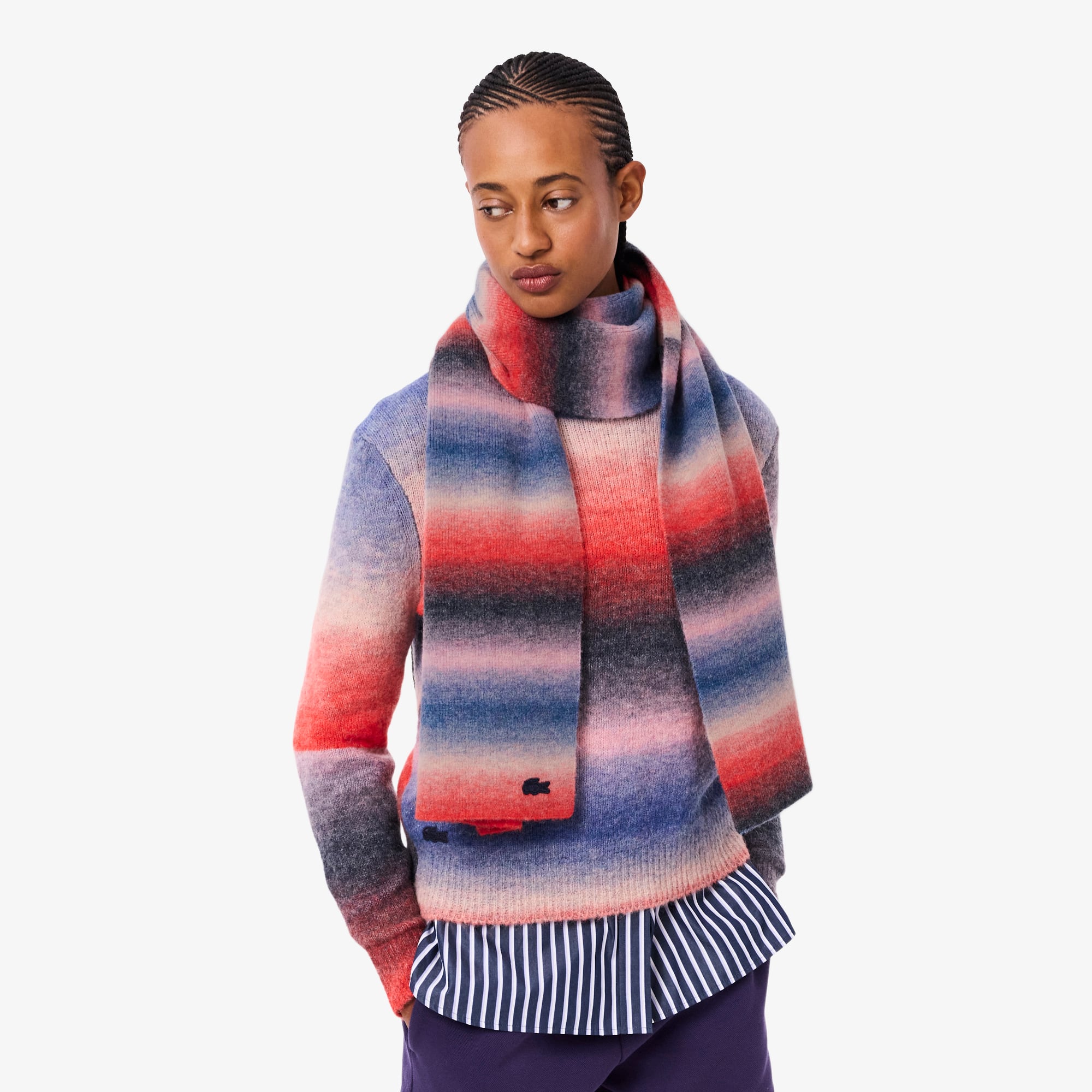 Women's Wool Blend Ombré Scarf - White