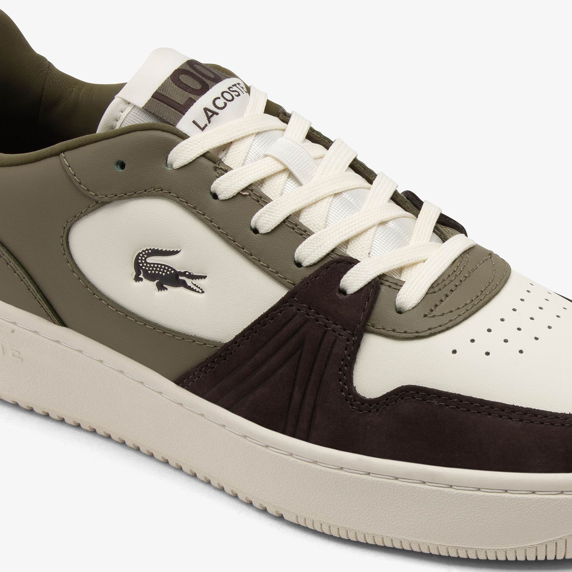 Men's L001 Set Leather Sneakers - KHK/OFF WHT